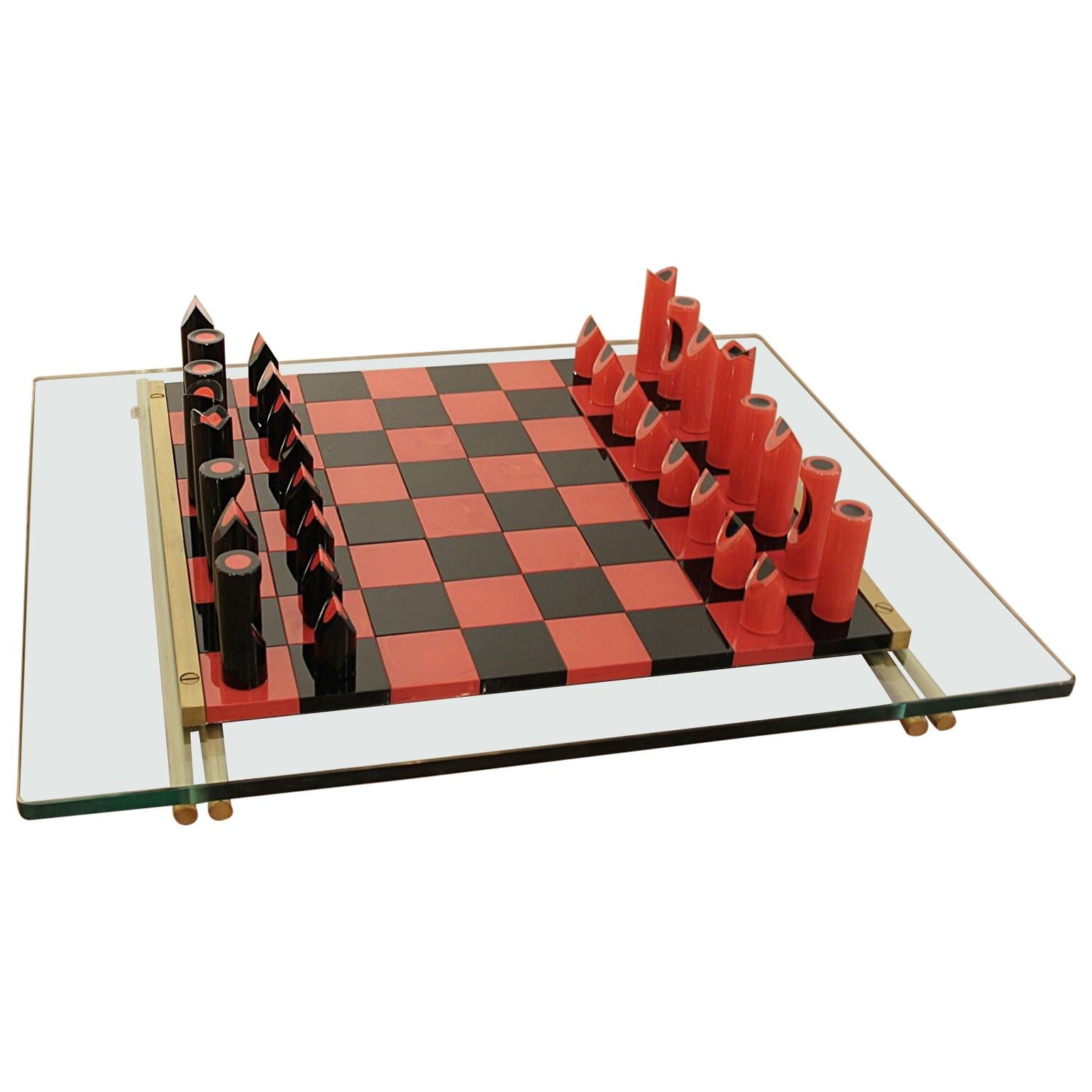 Murano Glass Chess Game by Mario Ticco for VeArt, Italy, 1983