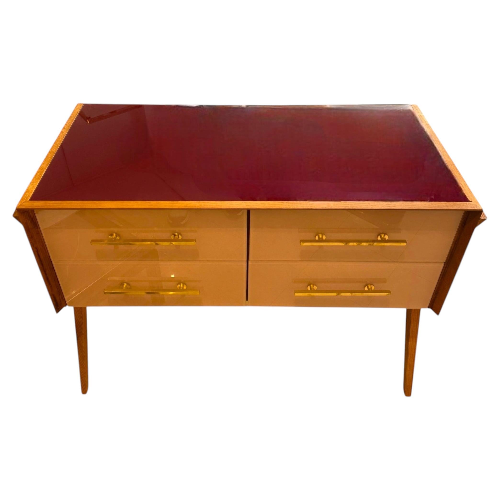 Murano Glass Chest of Drawers with Contrasting Glass Finishes, 20th Century For Sale
