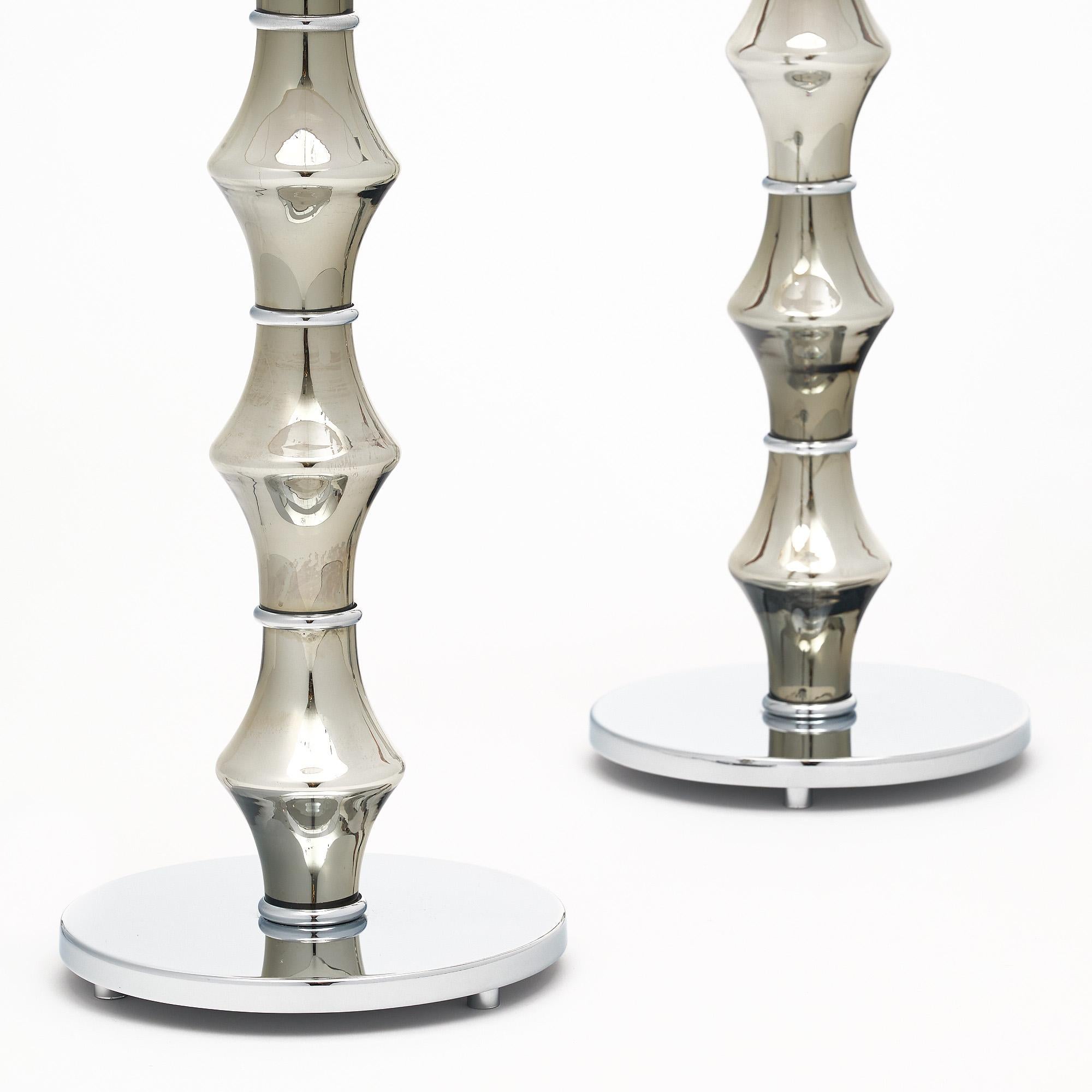 Metal Murano Glass Chrome Lamps For Sale