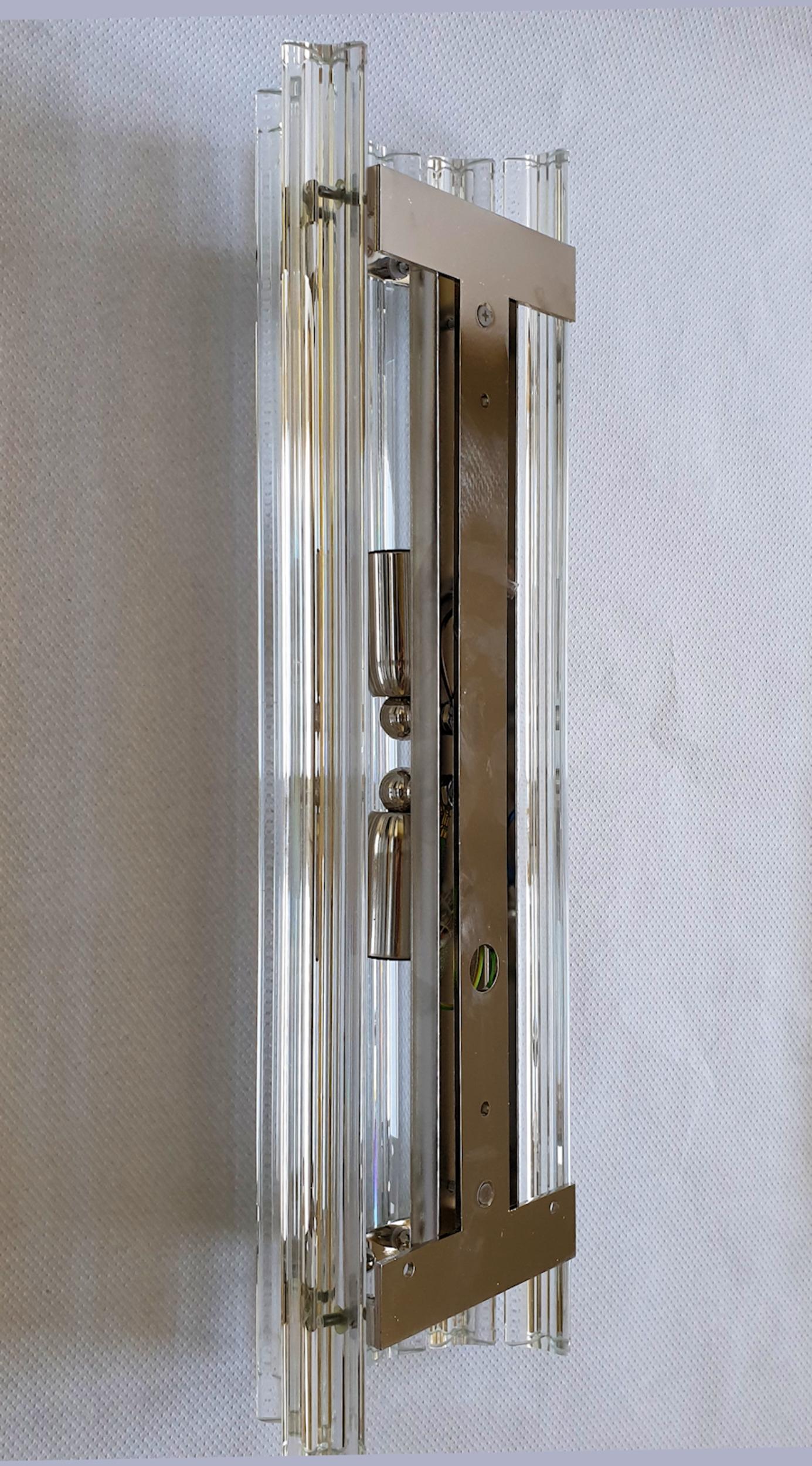 Murano Glass/Chrome Sconces, Mid-Century by Venini - a pair 4
