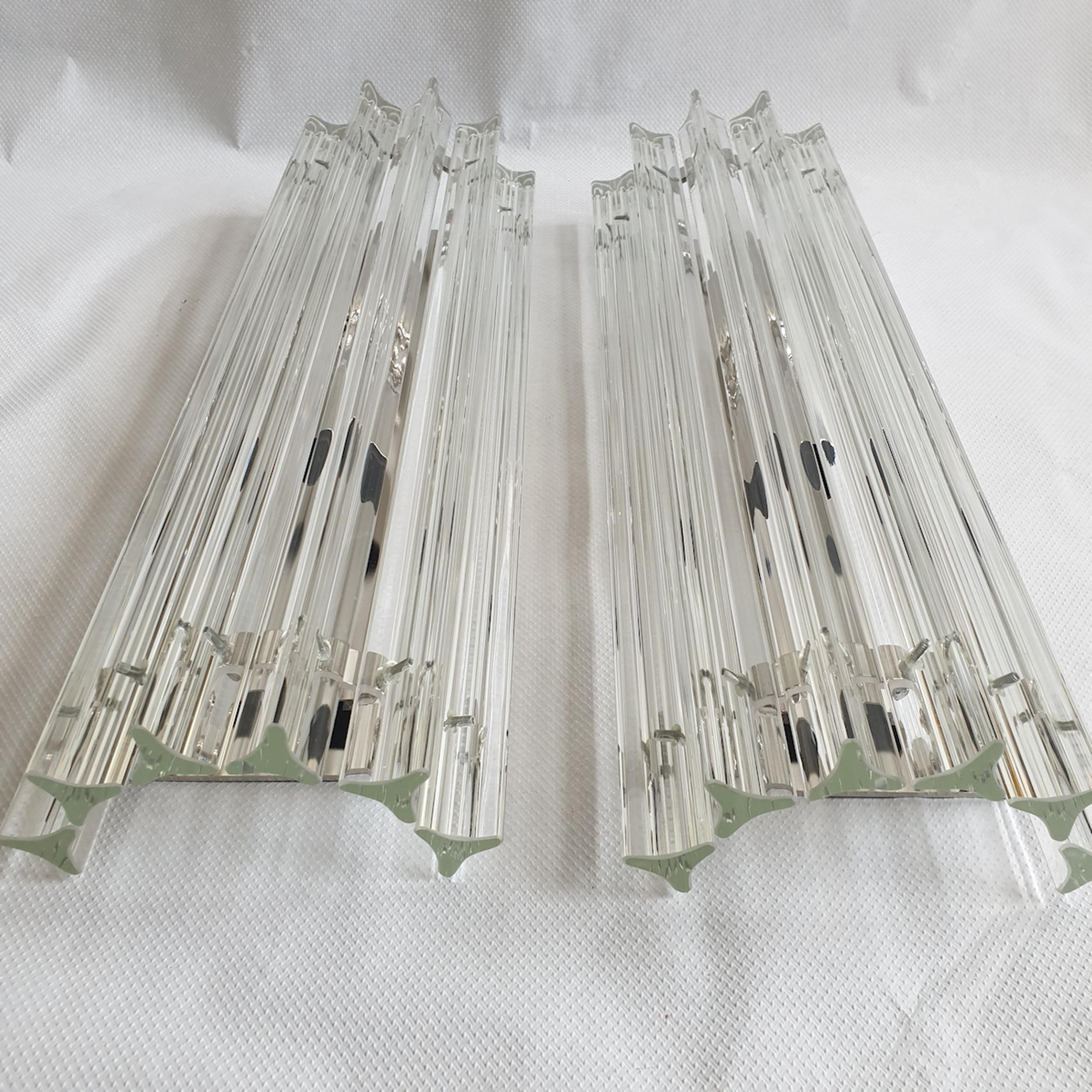 Murano Glass/Chrome Sconces, Mid-Century by Venini - a pair 2