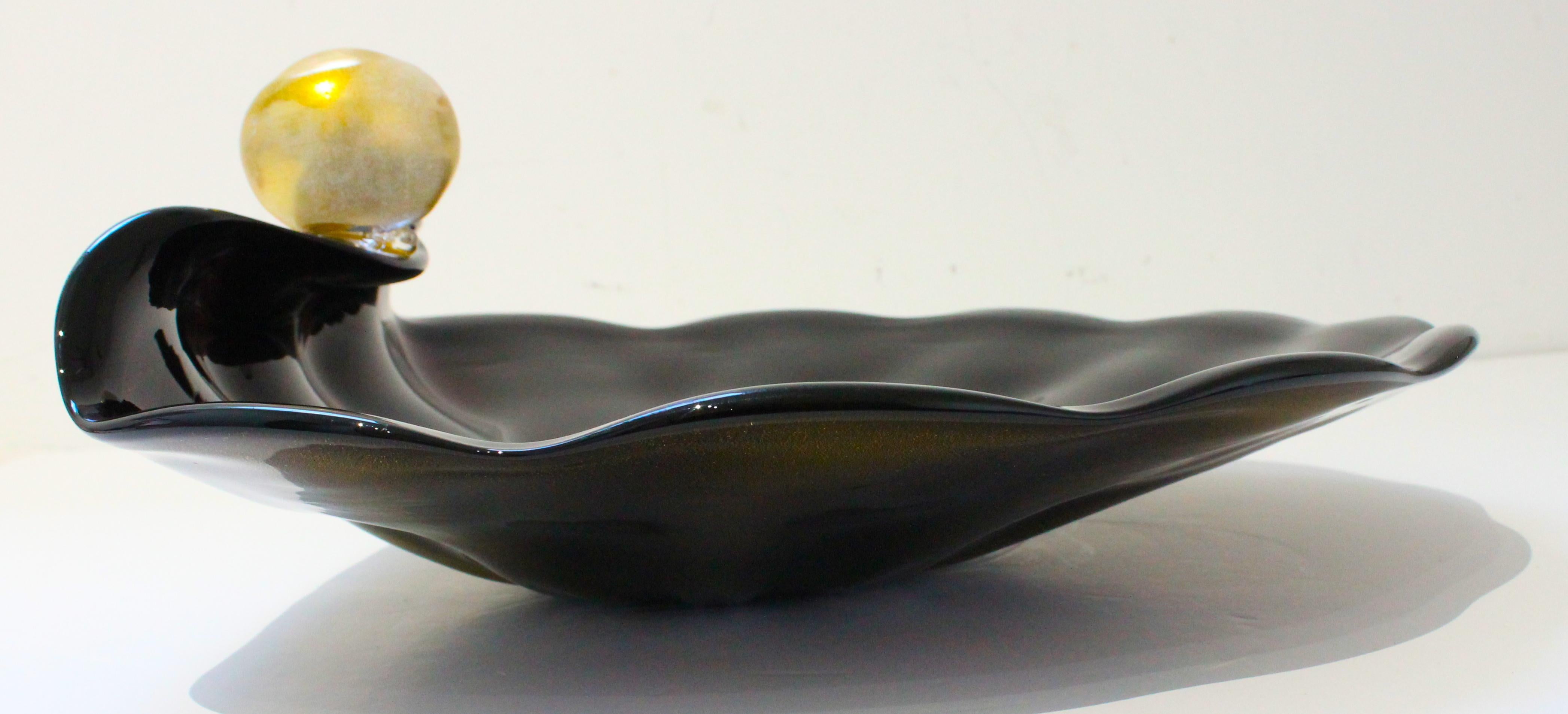 Murano Glass Clamshell Dish by Licio Zanetti For Sale 4