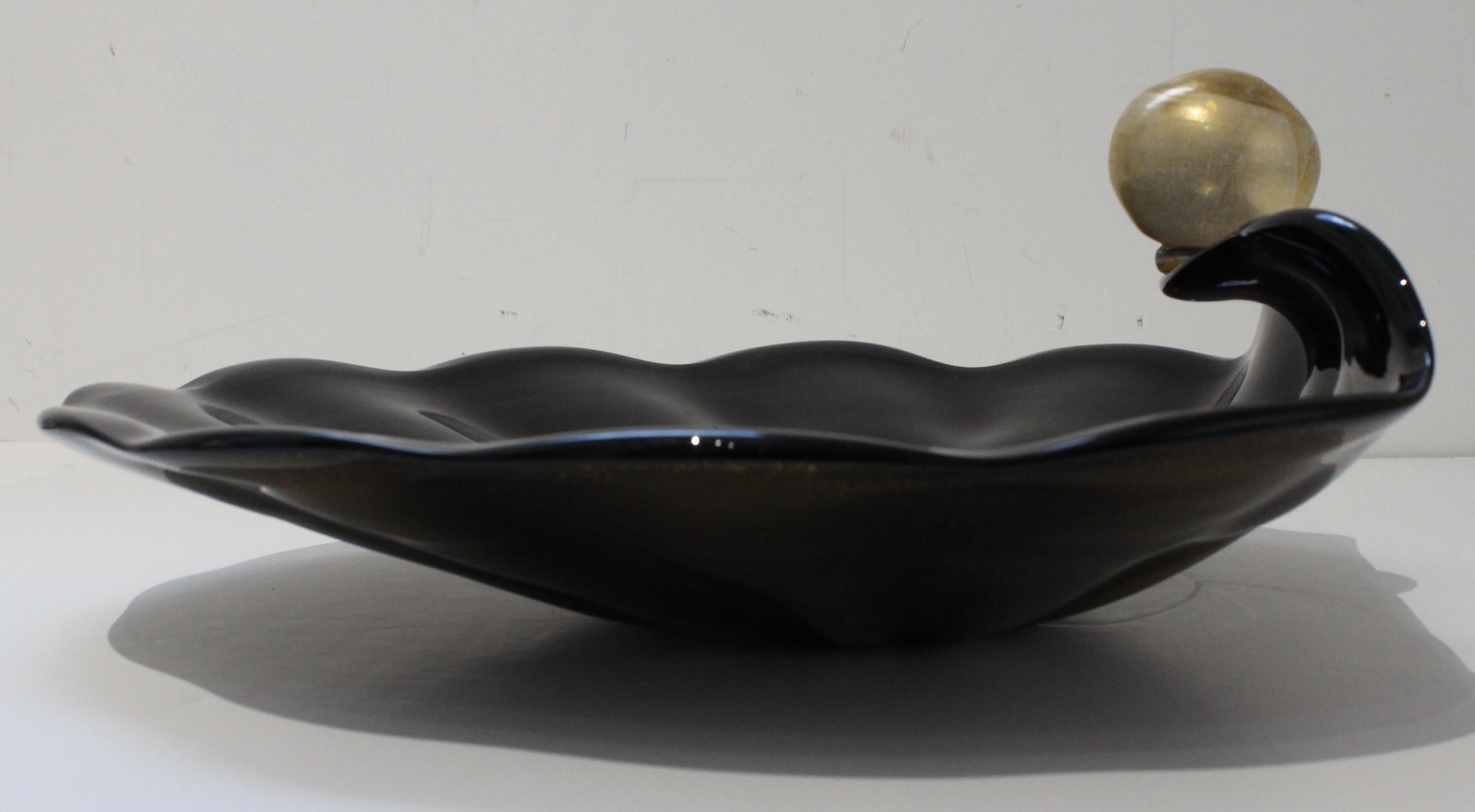 Murano Glass Clamshell Dish by Licio Zanetti For Sale 6