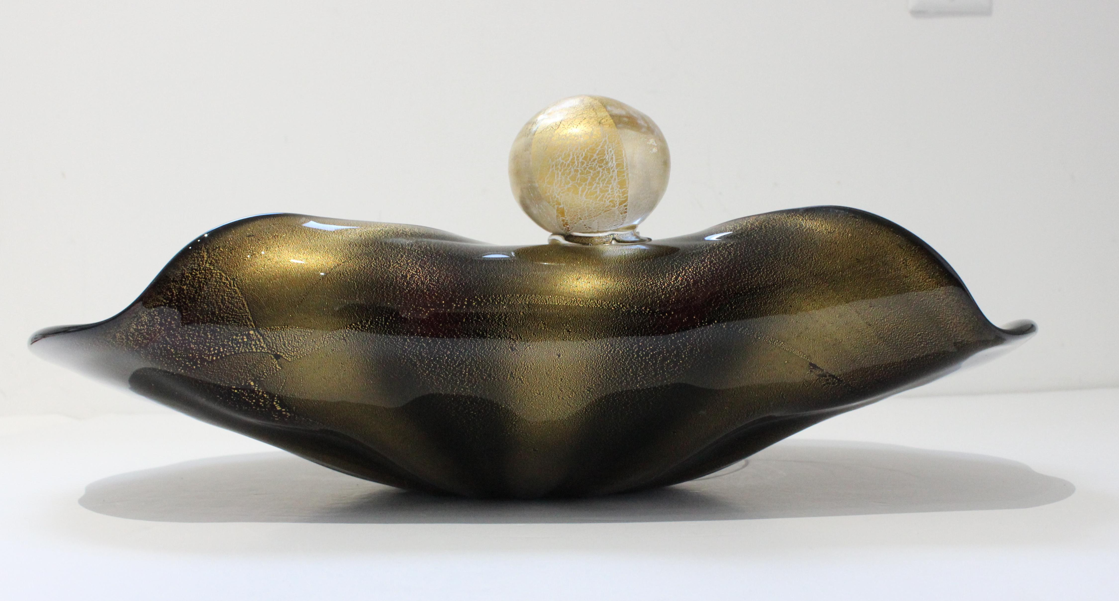 Murano Glass Clamshell Dish by Licio Zanetti For Sale 7