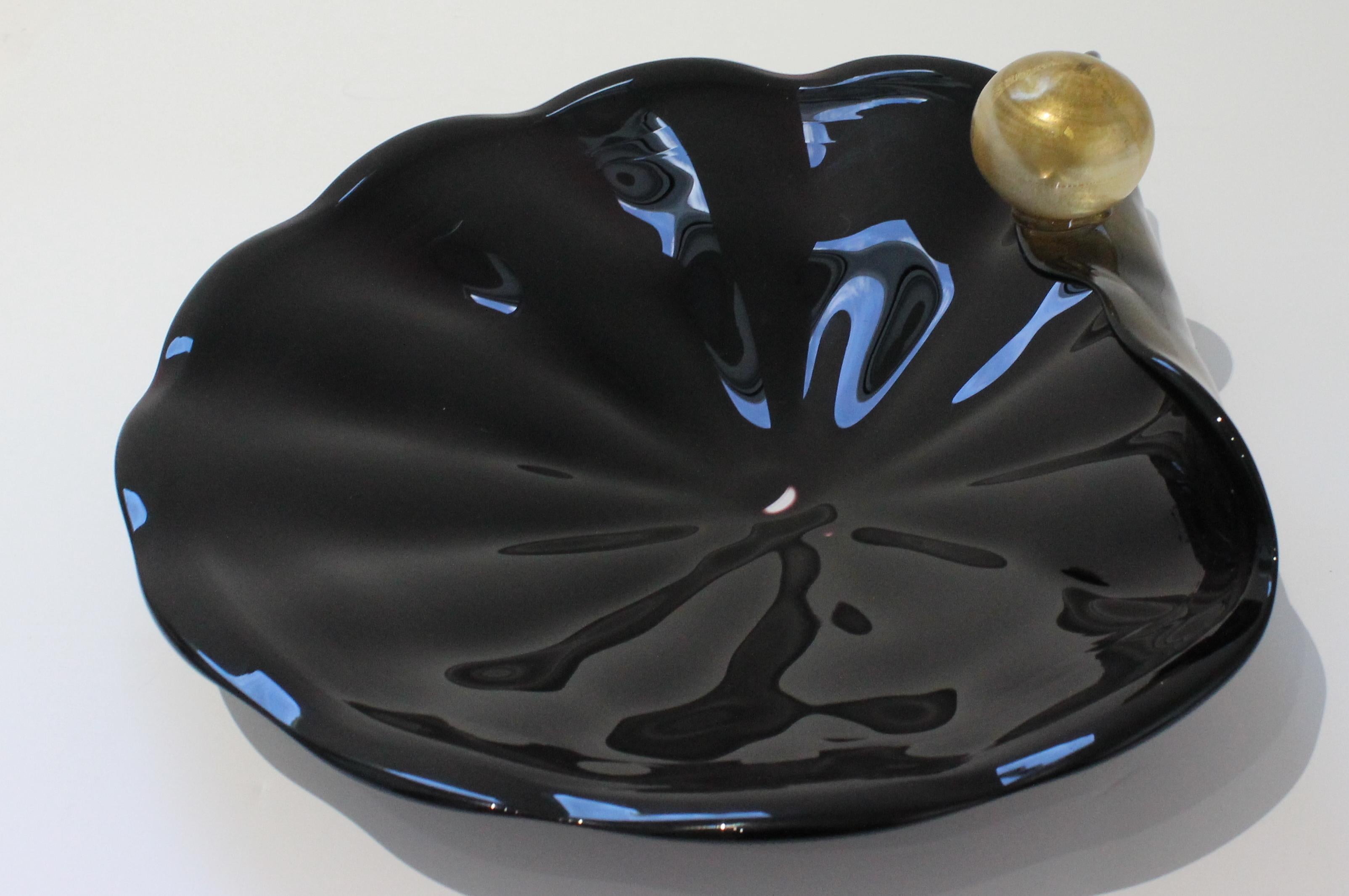 20th Century Murano Glass Clamshell Dish by Licio Zanetti For Sale