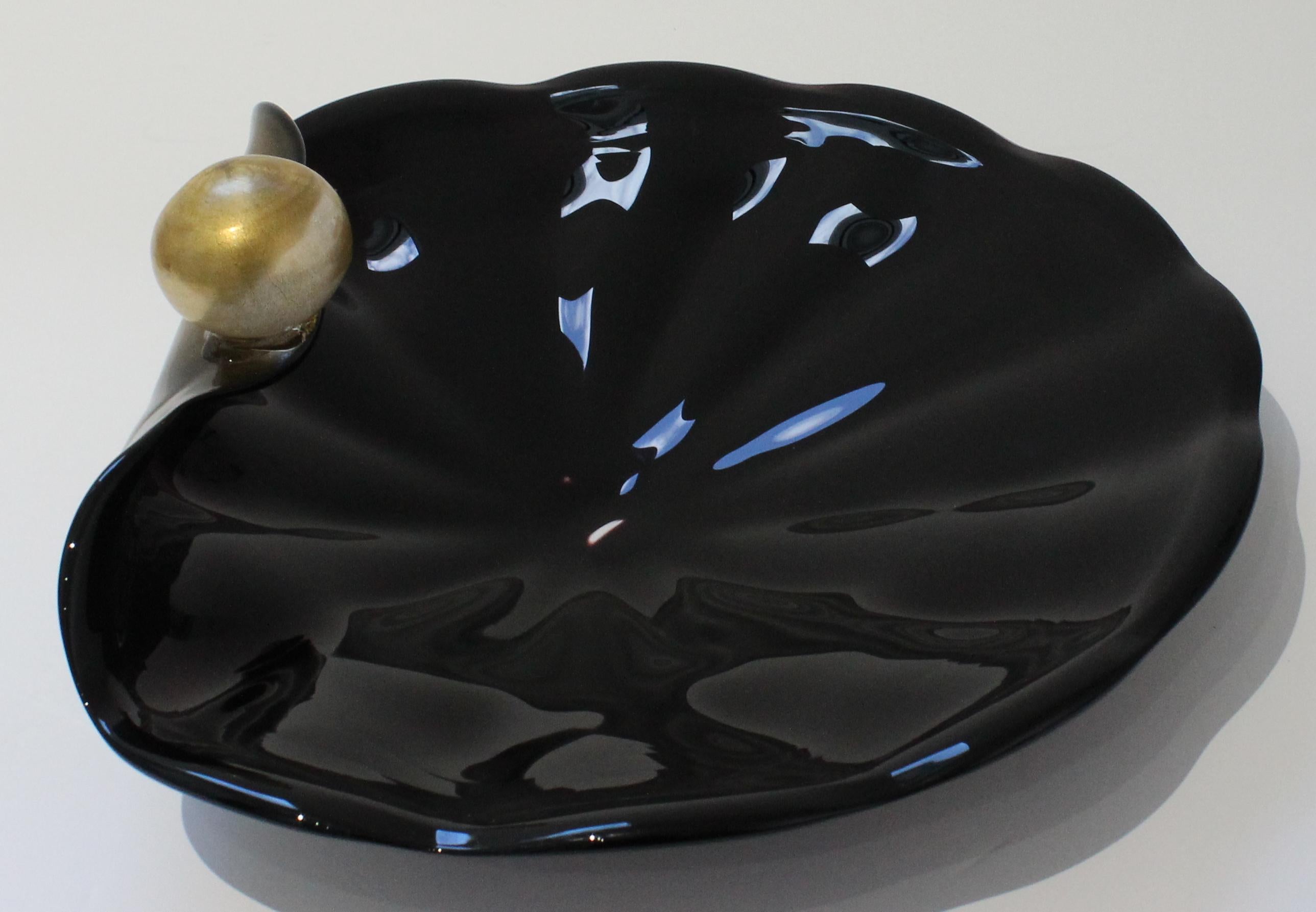 Murano Glass Clamshell Dish by Licio Zanetti For Sale 2
