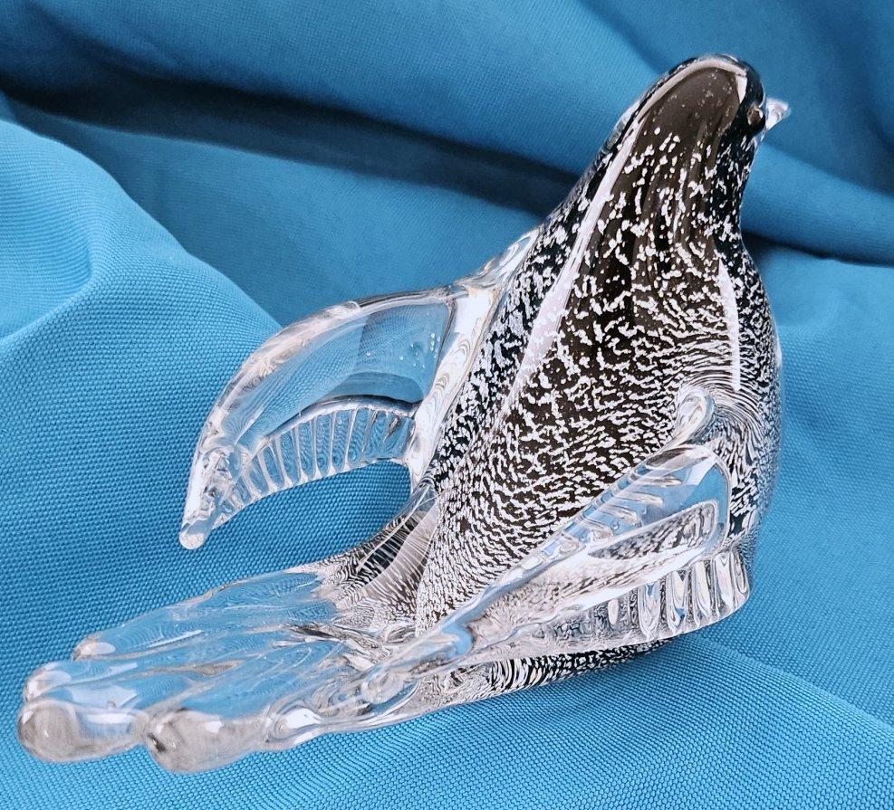 Murano Glas Silber Blatt Vogel von Oball, Original Label CLOSING, FINAL REDUCTION (Sonstiges) im Angebot