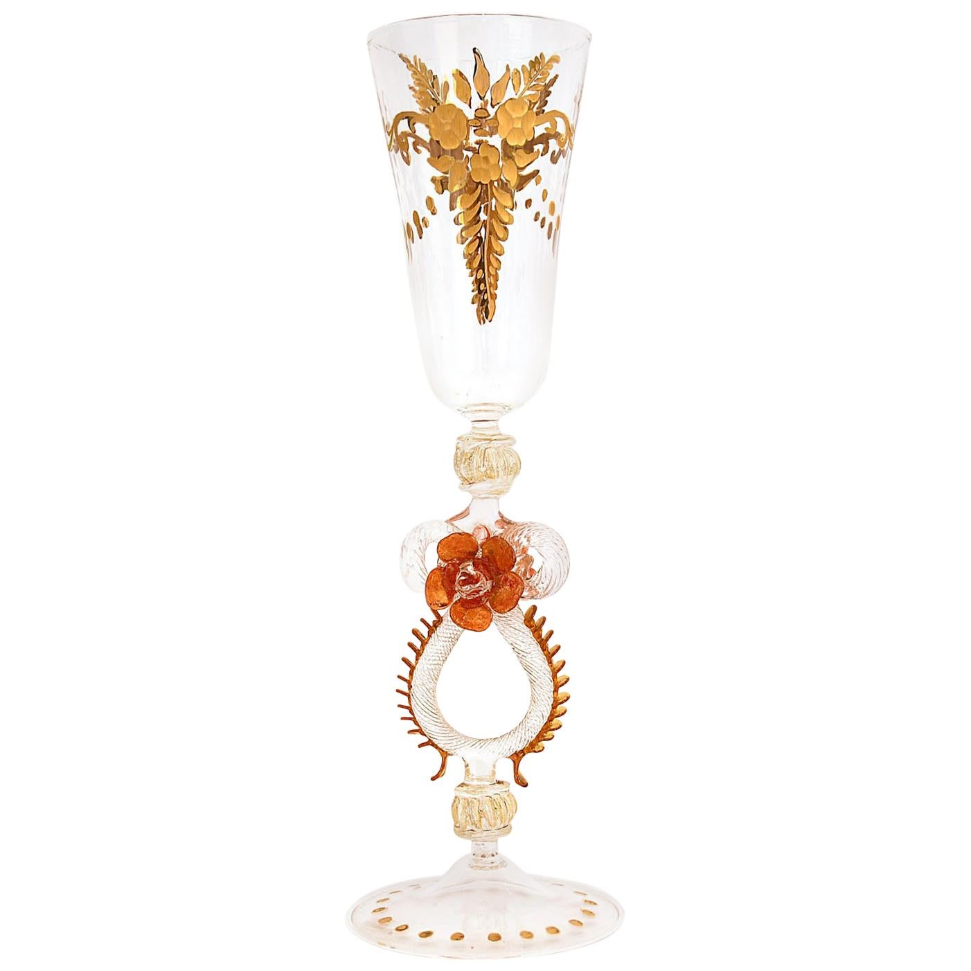 Murano Glass, Clear Gold and Color, 1970s For Sale