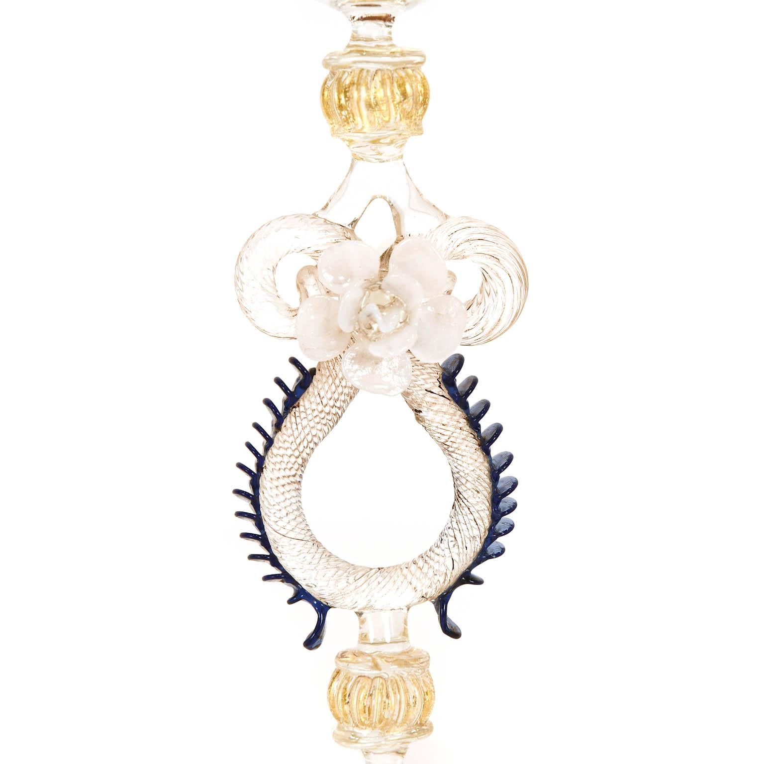Cristal de Murano, oro claro y color, años 70 Tallado a mano en venta