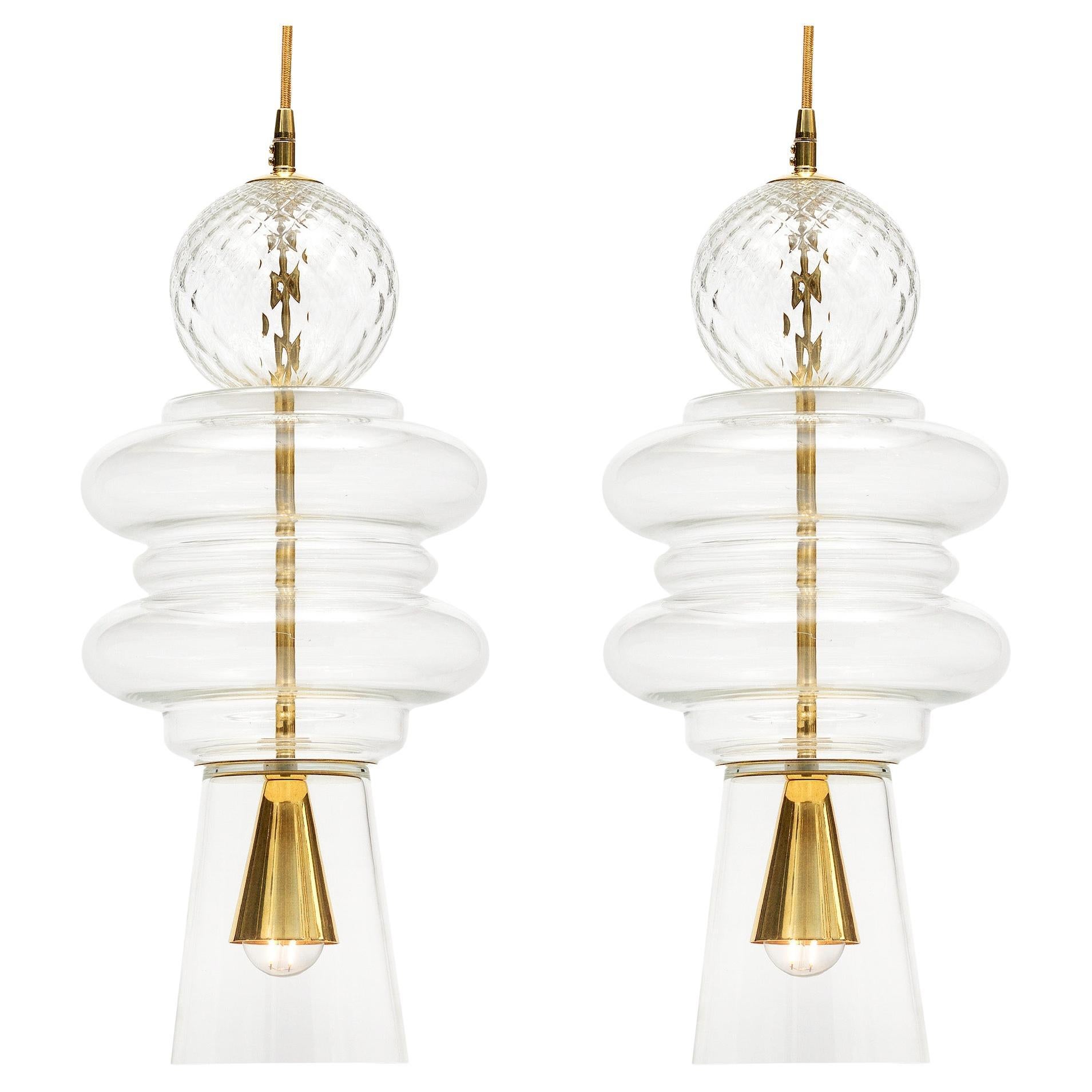 Murano Glass Clear Pendants