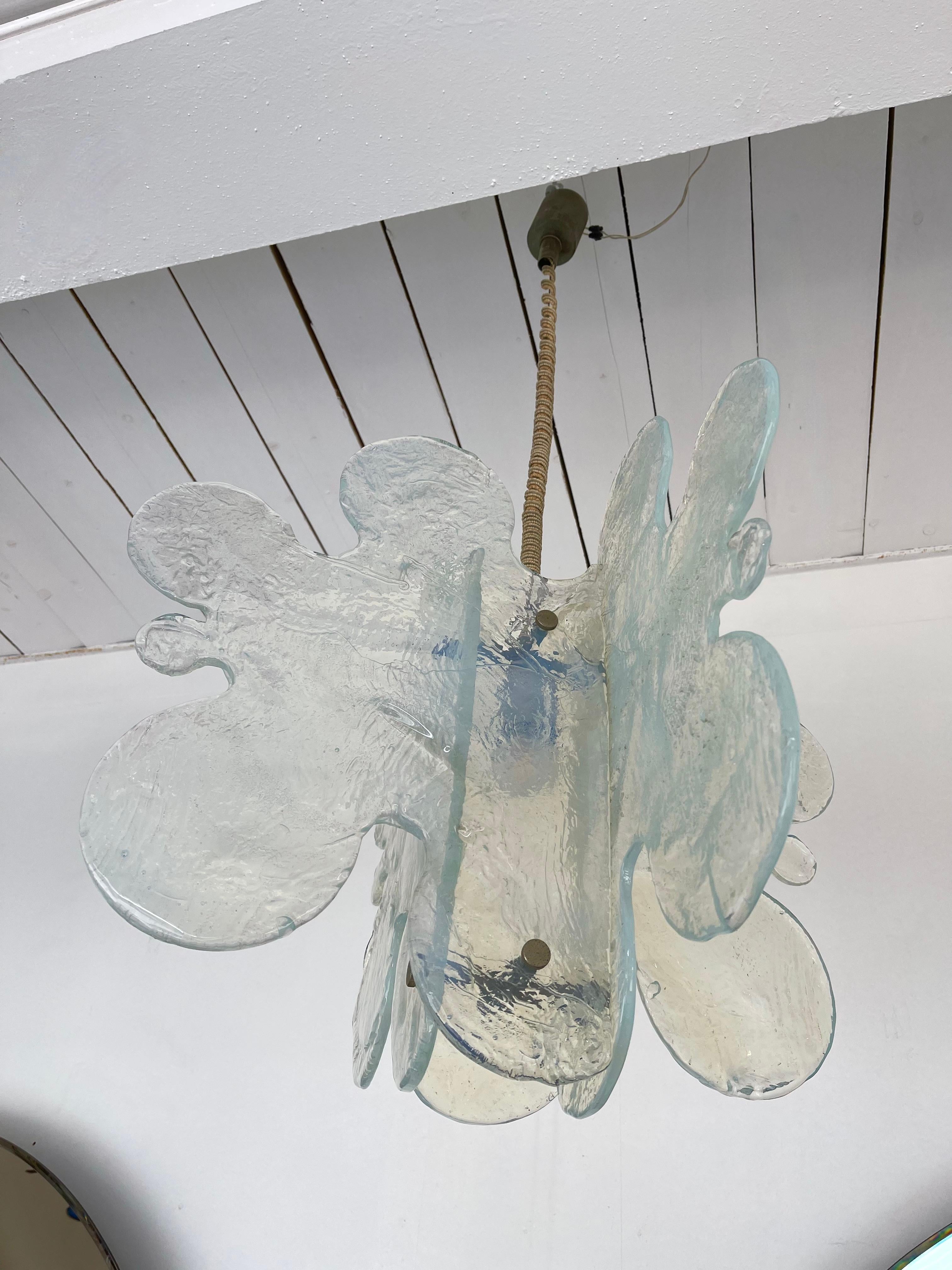 Murano Glass Cloud Pendant Light by Mazzega, Italy, 1970s 7