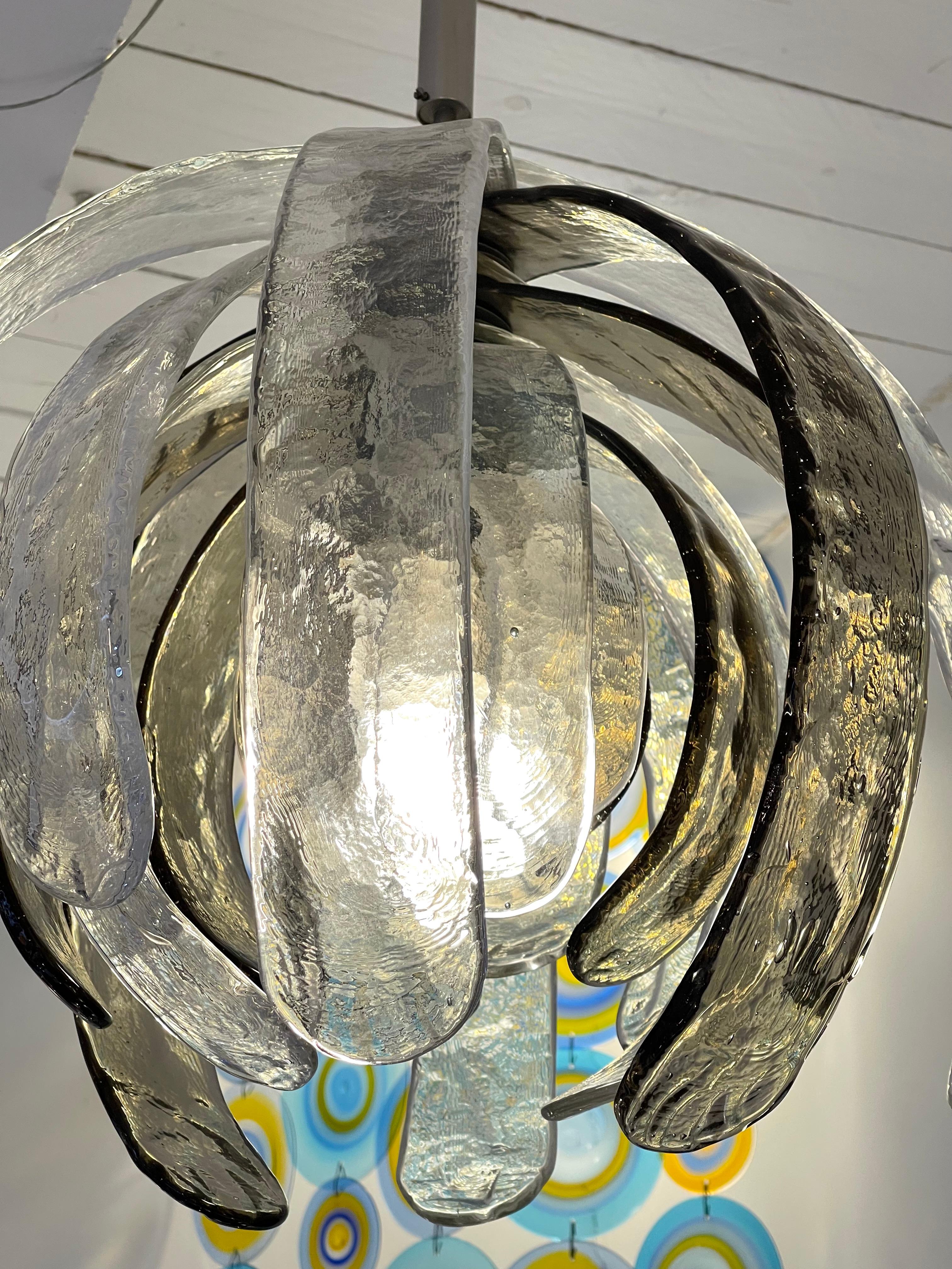 Murano Glass Artichoke Pendant Light by Carlo Nason for Mazzega, Italy, 1970s In Good Condition In SAINT-OUEN, FR