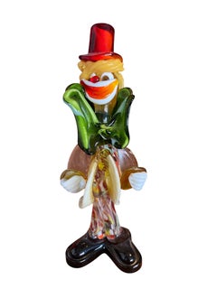 Murano glass clown figurine Mid Century