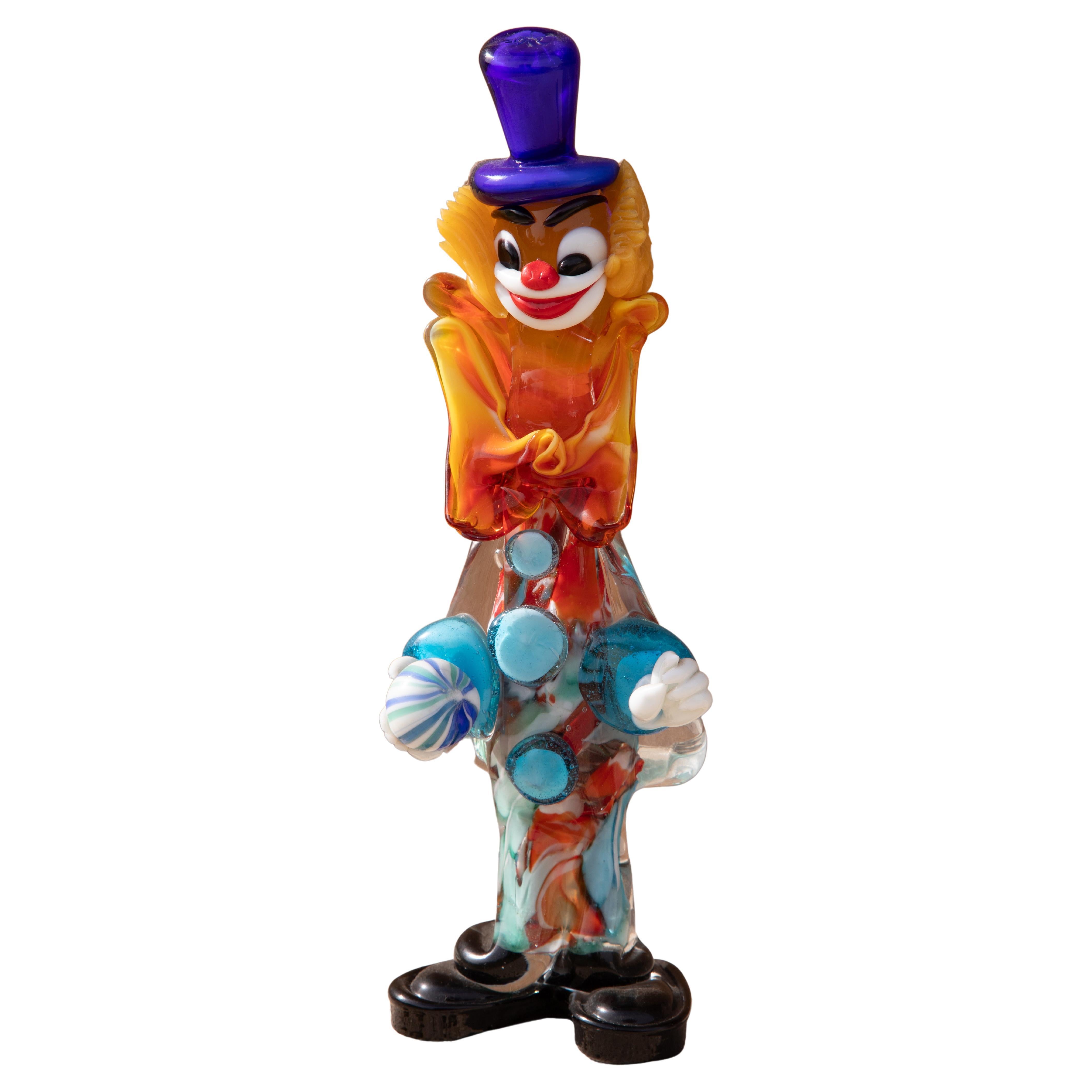 Clown en verre de Murano Italie, années 1950