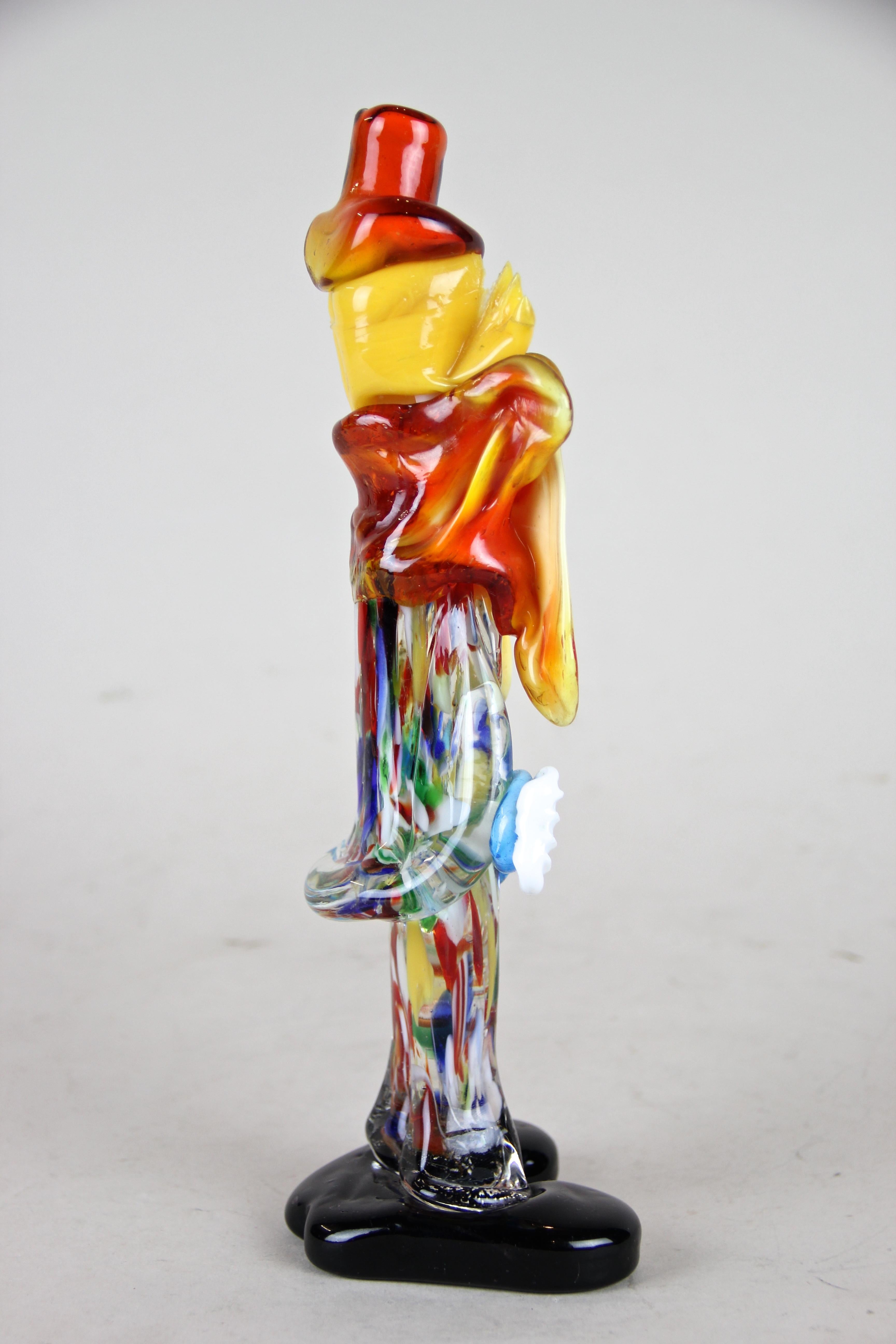 Italian Murano Glass Clown, Italy, circa 1950 For Sale