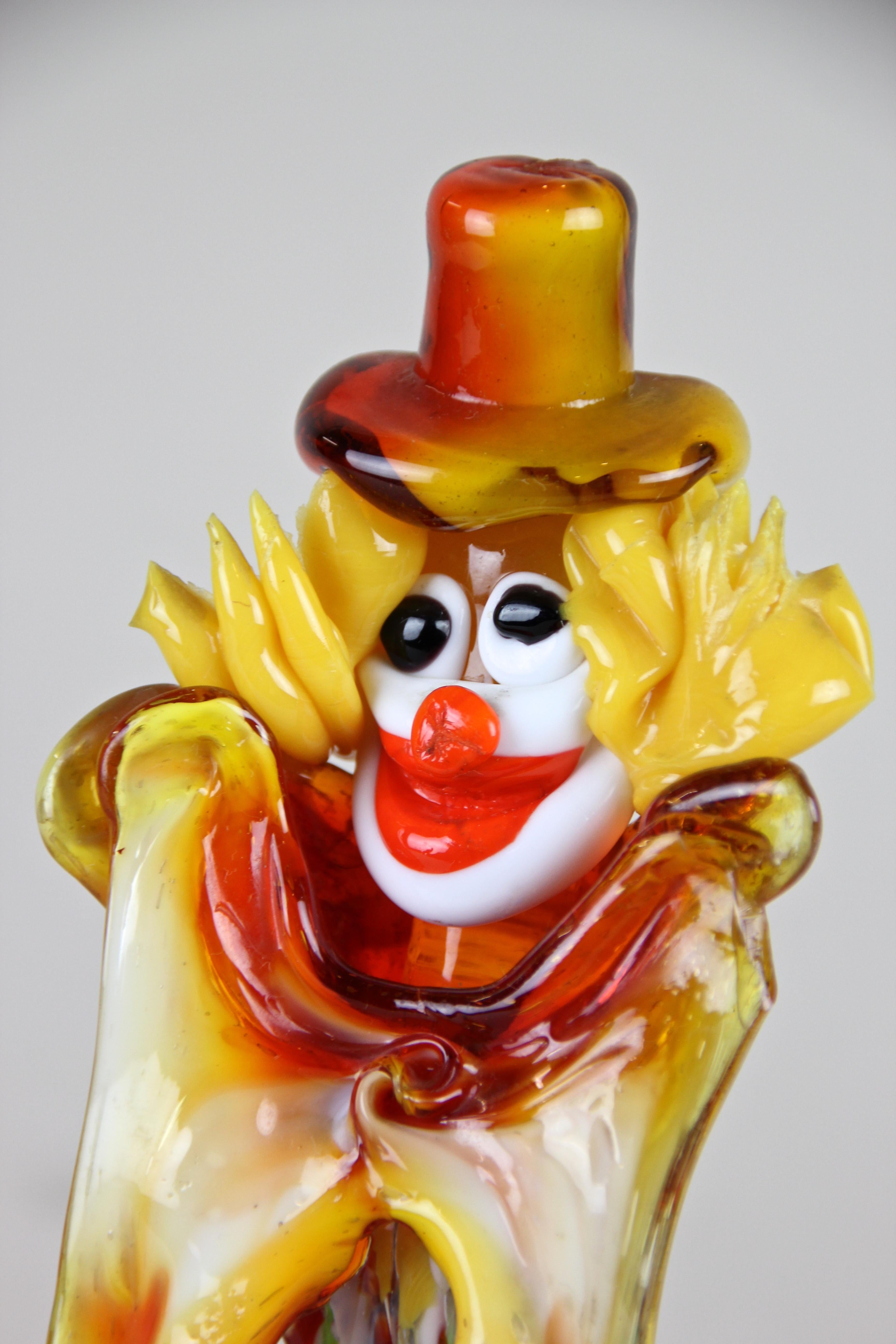 20th Century Murano Glass Clown, Italy, circa 1950 For Sale