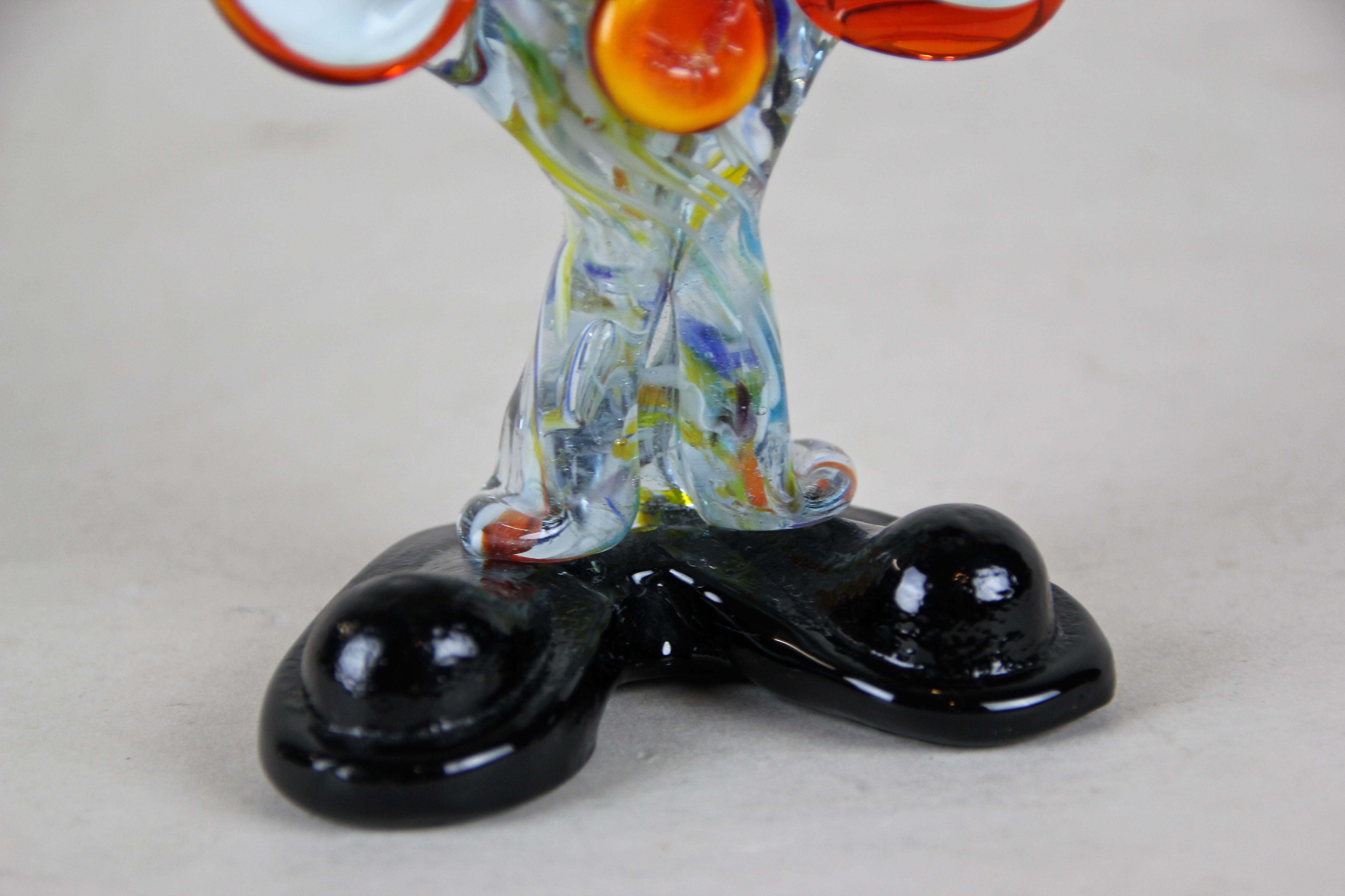 Clown en verre de Murano multicolore Fait à la main:: Italie:: vers 1950 3