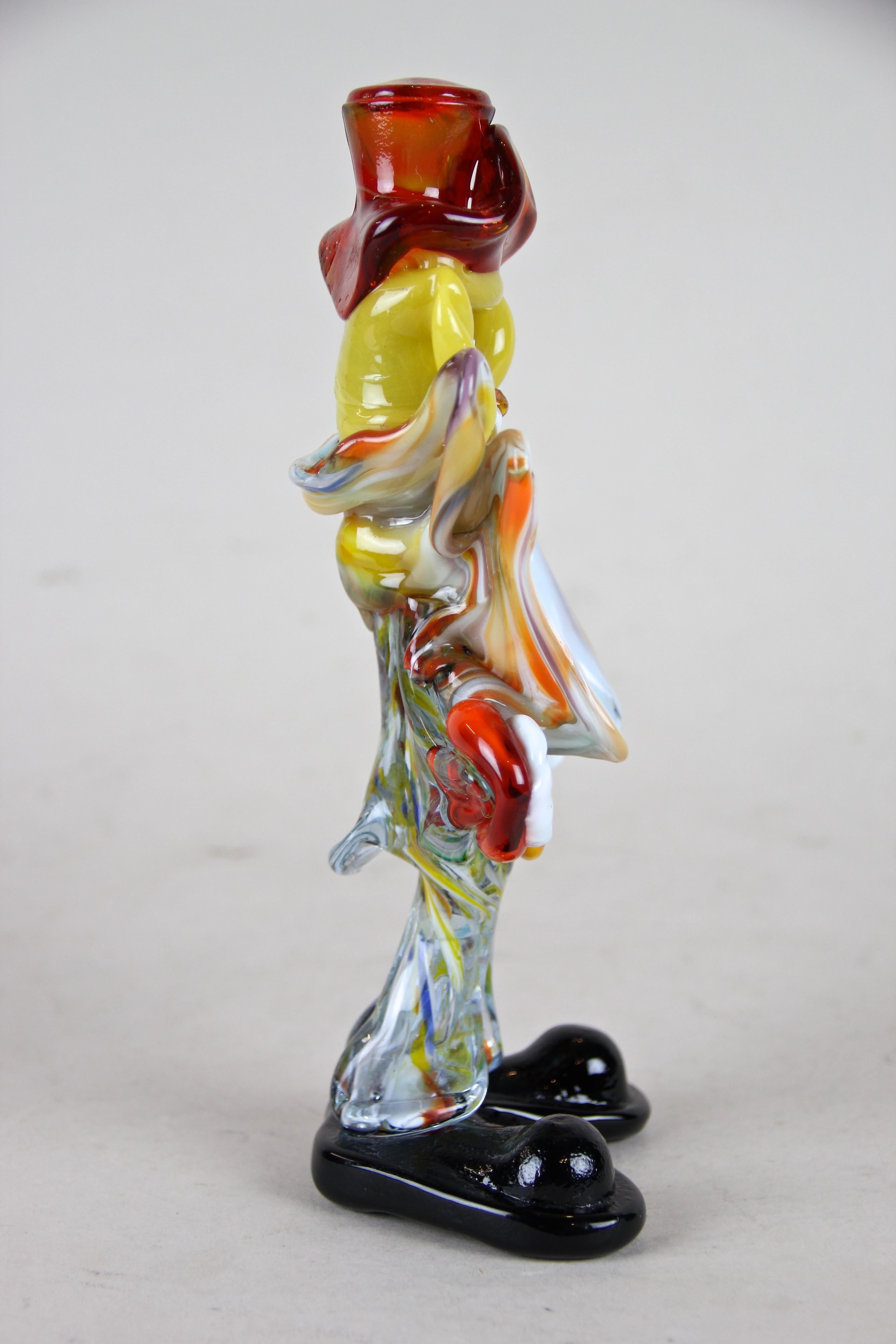 Clown en verre de Murano multicolore Fait à la main:: Italie:: vers 1950 Bon état à Lichtenberg, AT