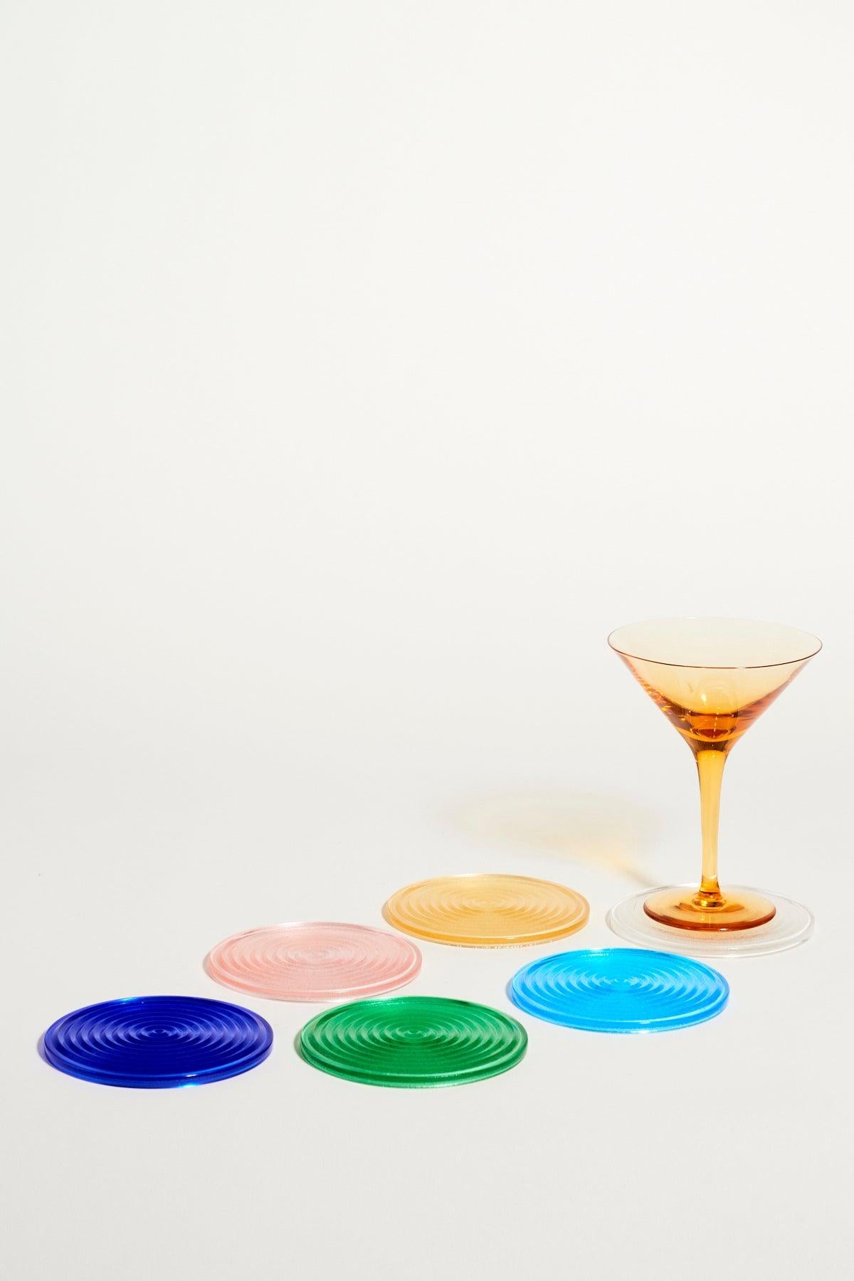 Italian Murano Glass Coaster Set of Six