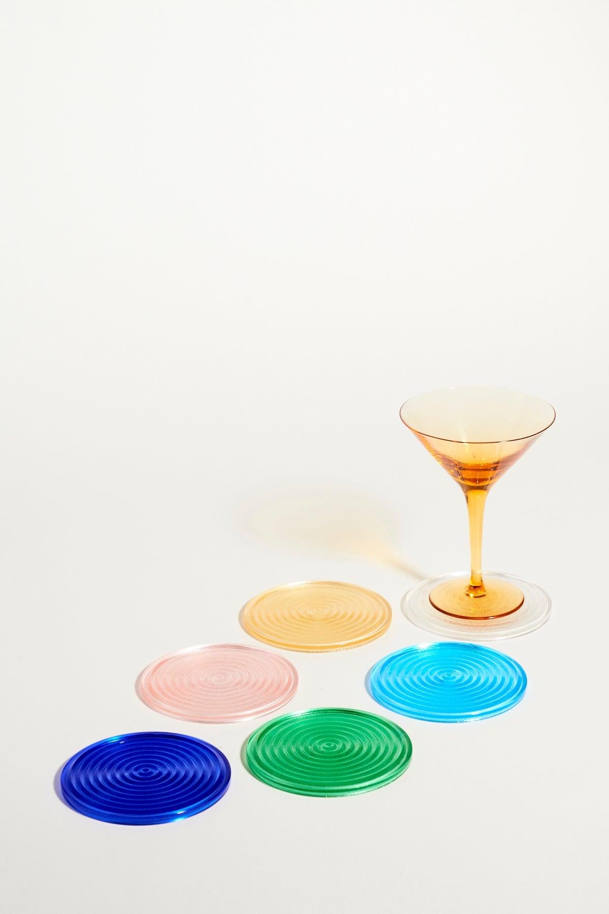 Murano Glass Coaster Set of Six In Excellent Condition In New York, NY