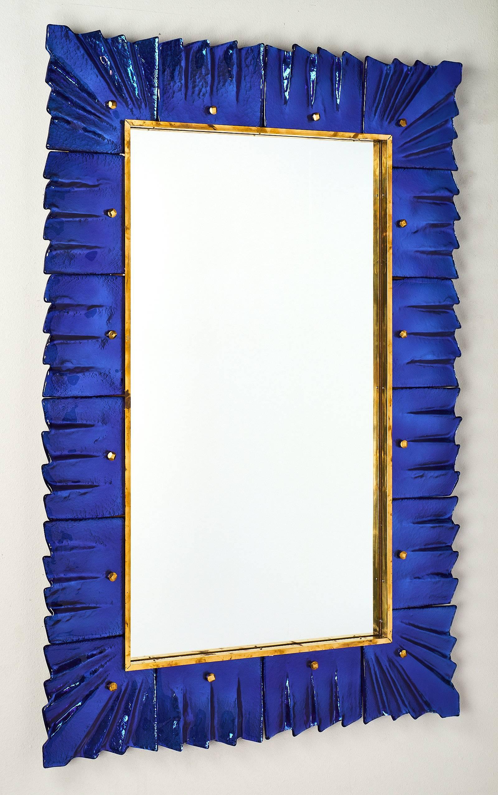 Murano Glass Cobalt Blue Mirrors In New Condition For Sale In Austin, TX