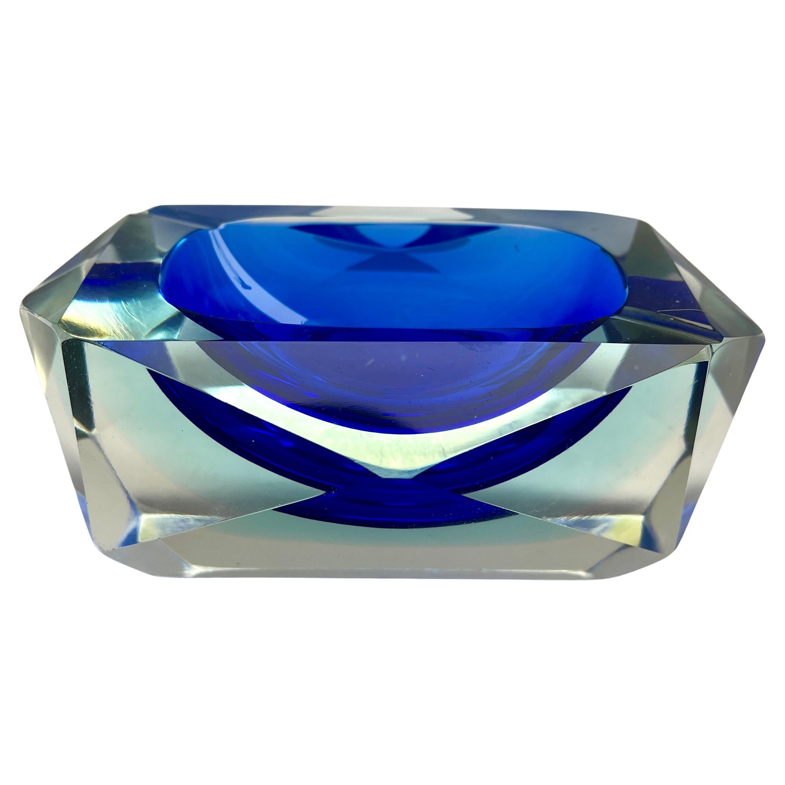 Murano Glass Cobalt. Bowl by Flavio Poli for Seguso. For Sale