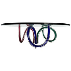 Couchtisch aus Muranoglas von Maurice Barilone, 1980er Jahre