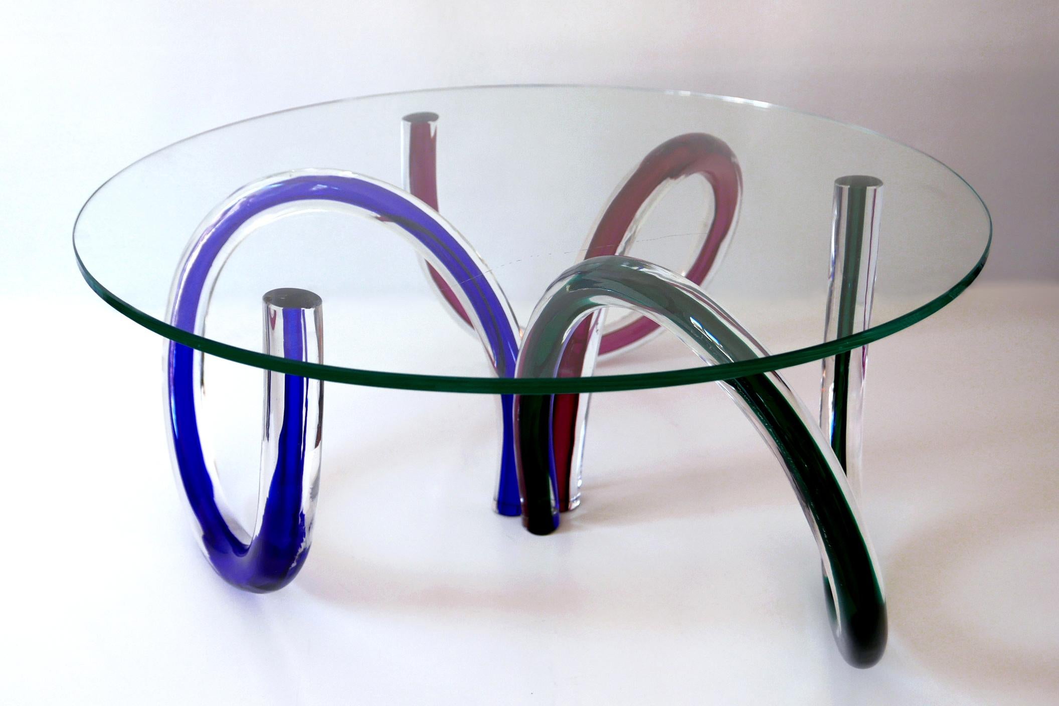 Italian Murano Glass Coffee Table by Maurice Barilone for Roche Bobois, Italy