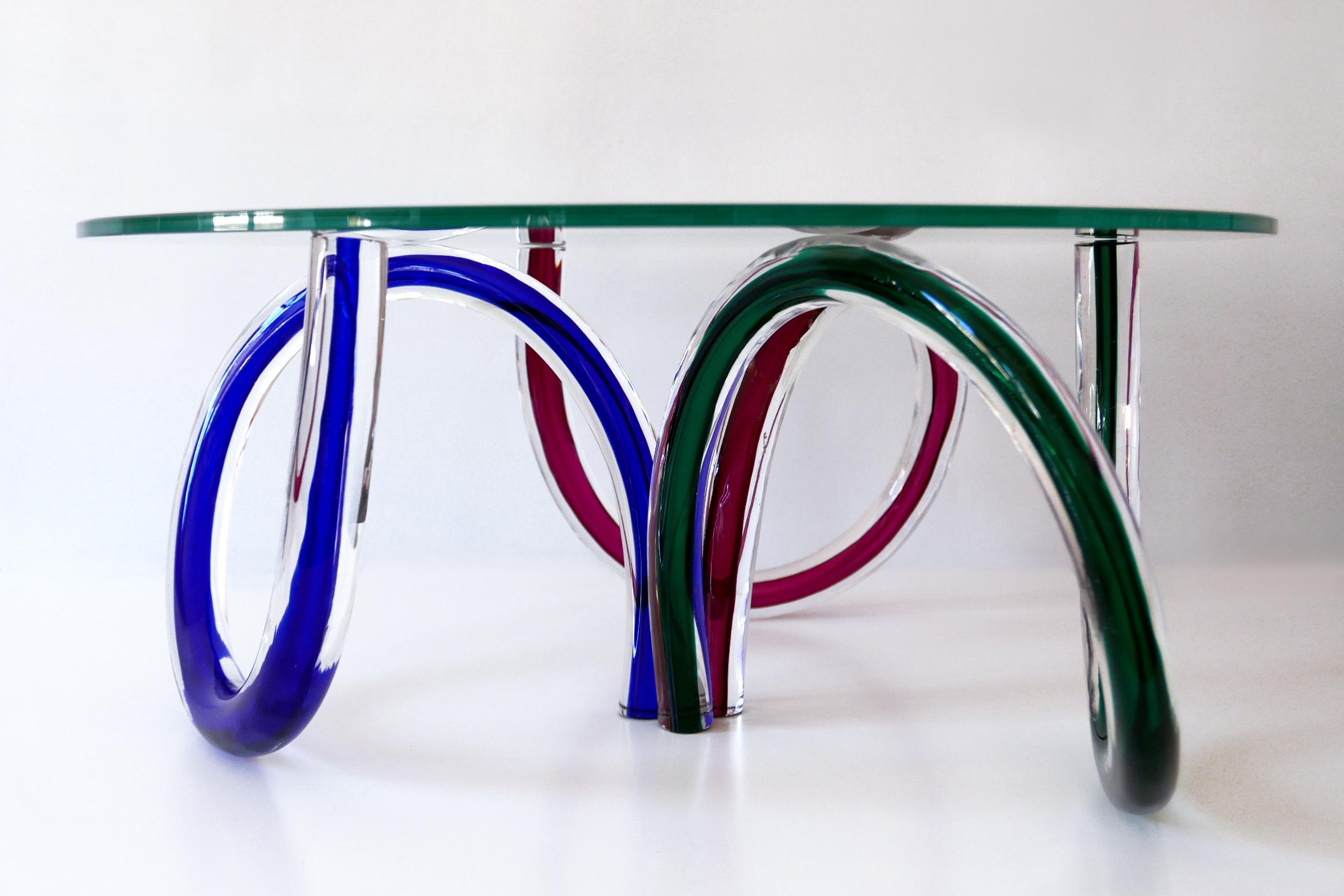 Late 20th Century Murano Glass Coffee Table by Maurice Barilone for Roche Bobois, Italy