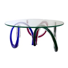 Table basse en verre de Murano de Maurice Barilone pour Roche Bobois, Italie