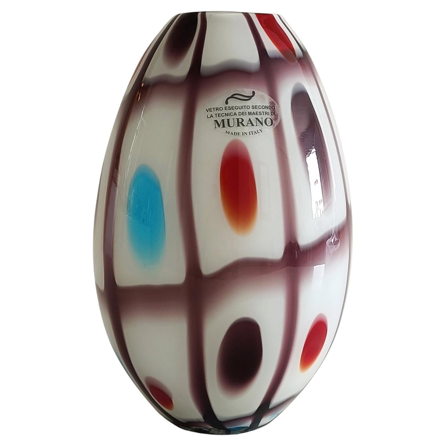 Murano-Glas Bunte eiförmige Vase im Stil von A.VE.M, 1960er Jahre im Angebot 3