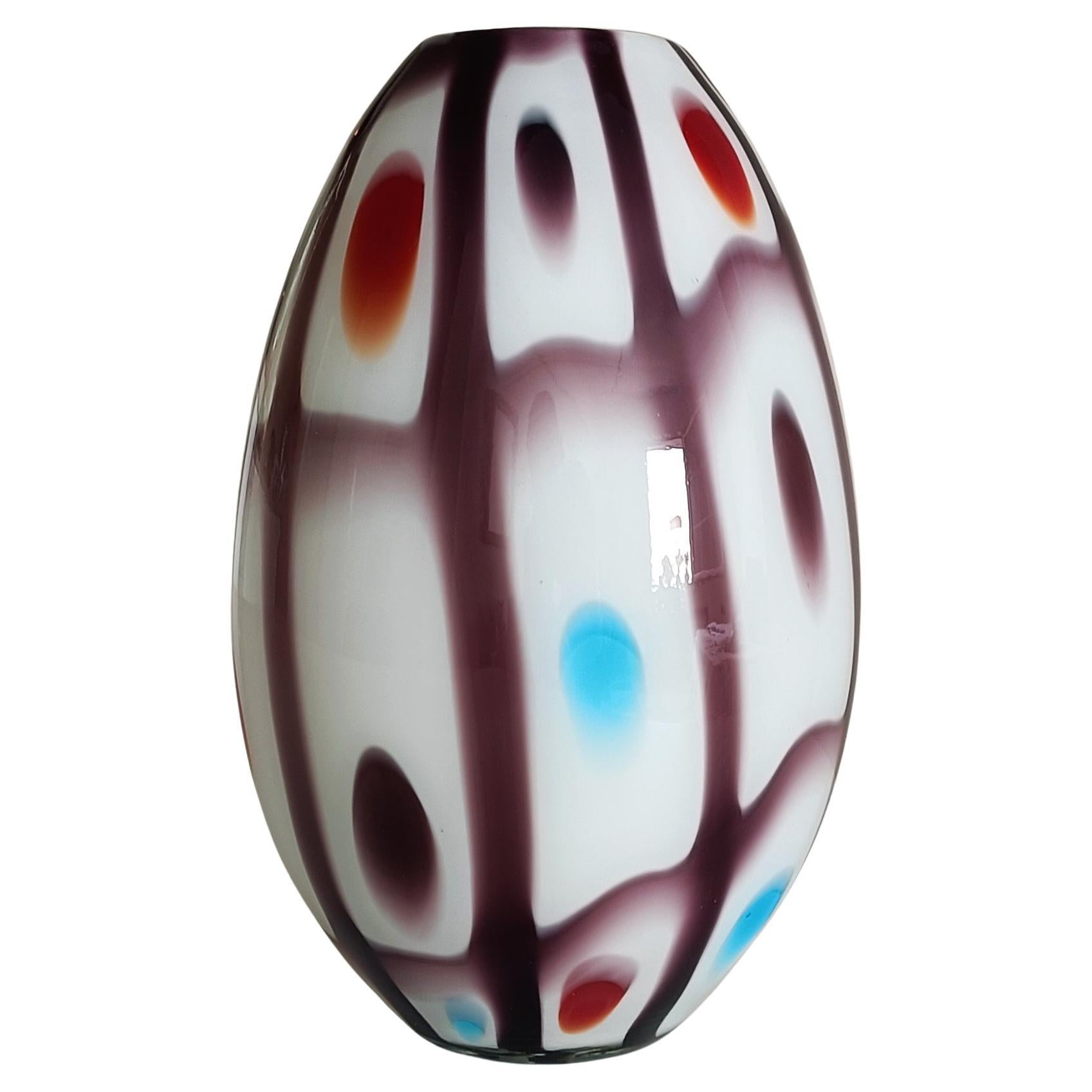 Murano-Glas Bunte eiförmige Vase im Stil von A.VE.M, 1960er Jahre im Angebot 4