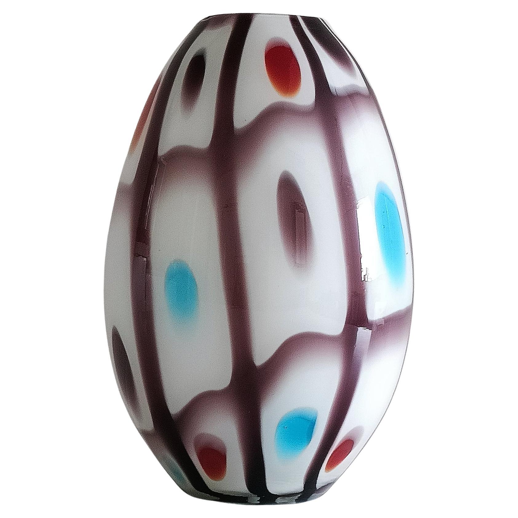 Murano-Glas Bunte eiförmige Vase im Stil von A.VE.M, 1960er Jahre im Angebot 6