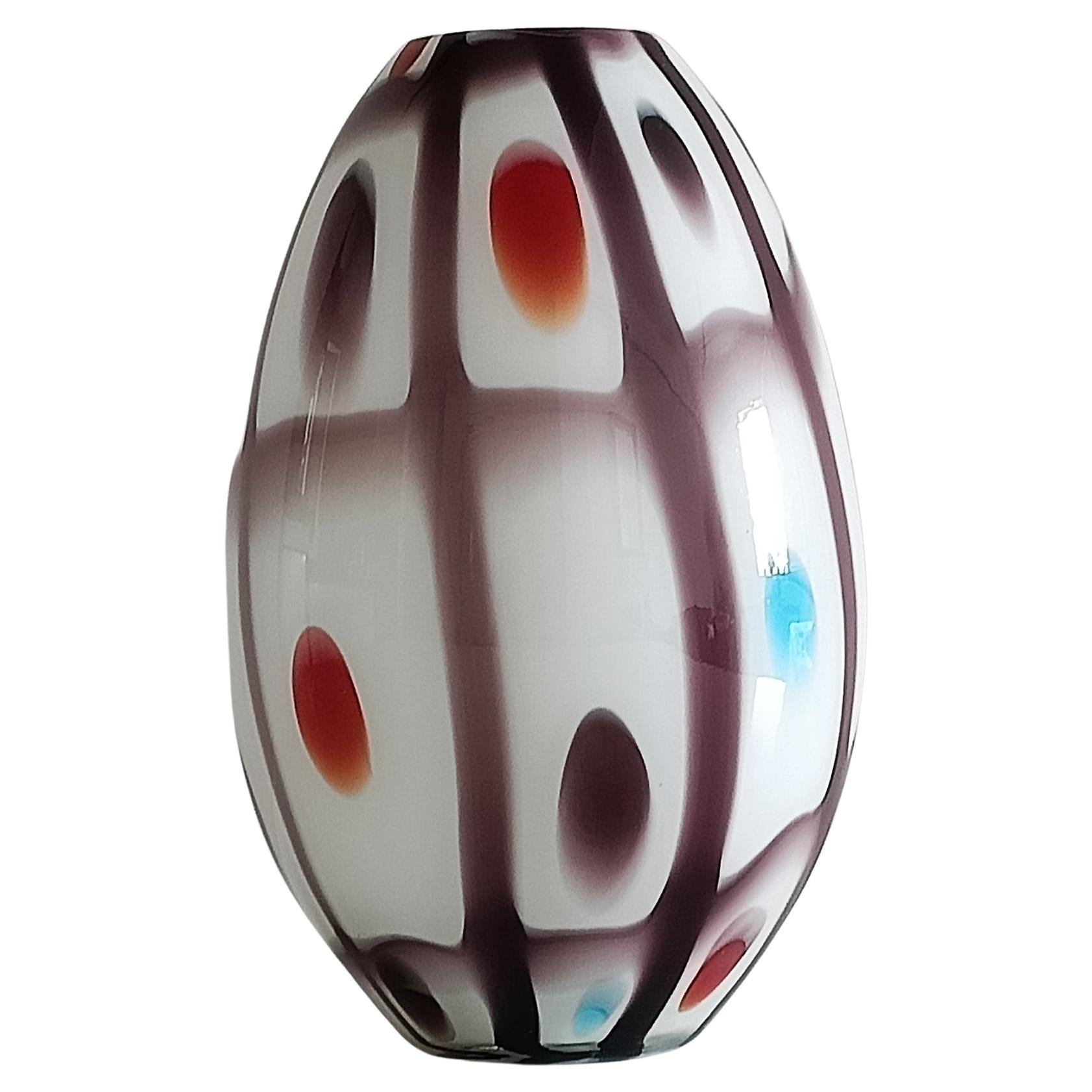Murano-Glas Bunte eiförmige Vase im Stil von A.VE.M, 1960er Jahre im Angebot 7