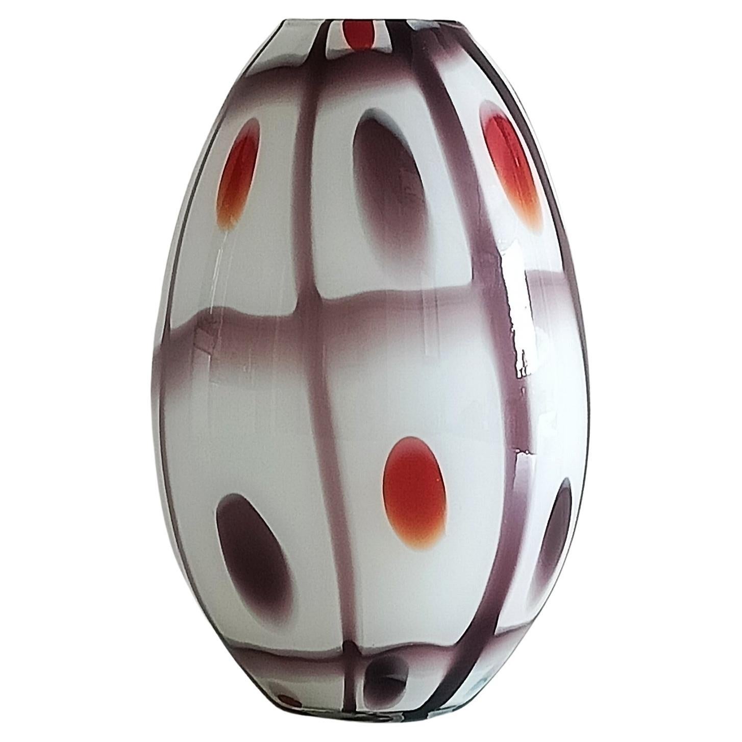 Murano-Glas Bunte eiförmige Vase im Stil von A.VE.M, 1960er Jahre im Angebot 8