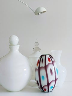 Murano-Glas Bunte eiförmige Vase im Stil von A.VE.M, Italien, 1960er Jahre