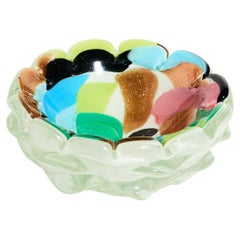 Murano Glass Colorful Ruffle Bowl
