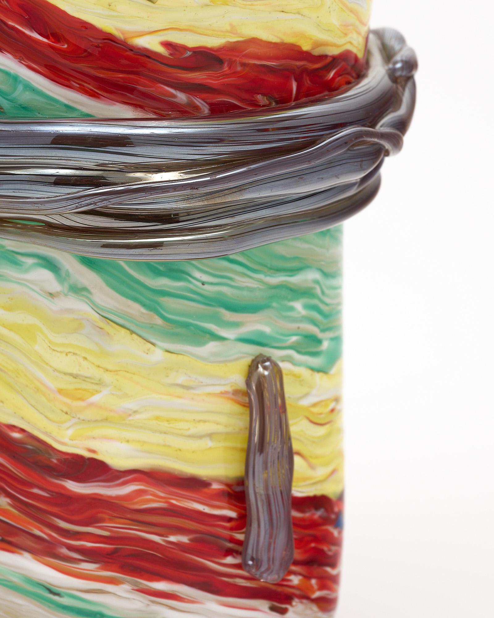 Murano Glass Colorful Vase For Sale 4