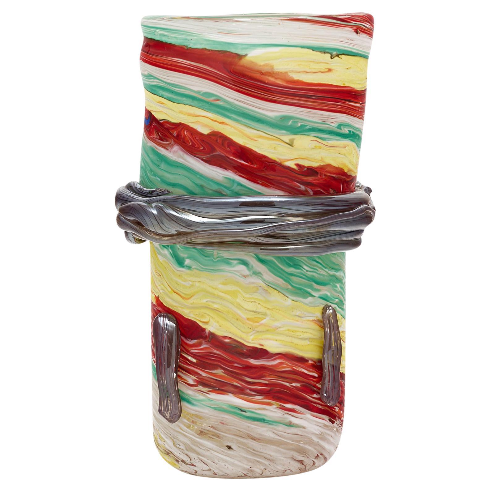 Vase coloré en verre de Murano