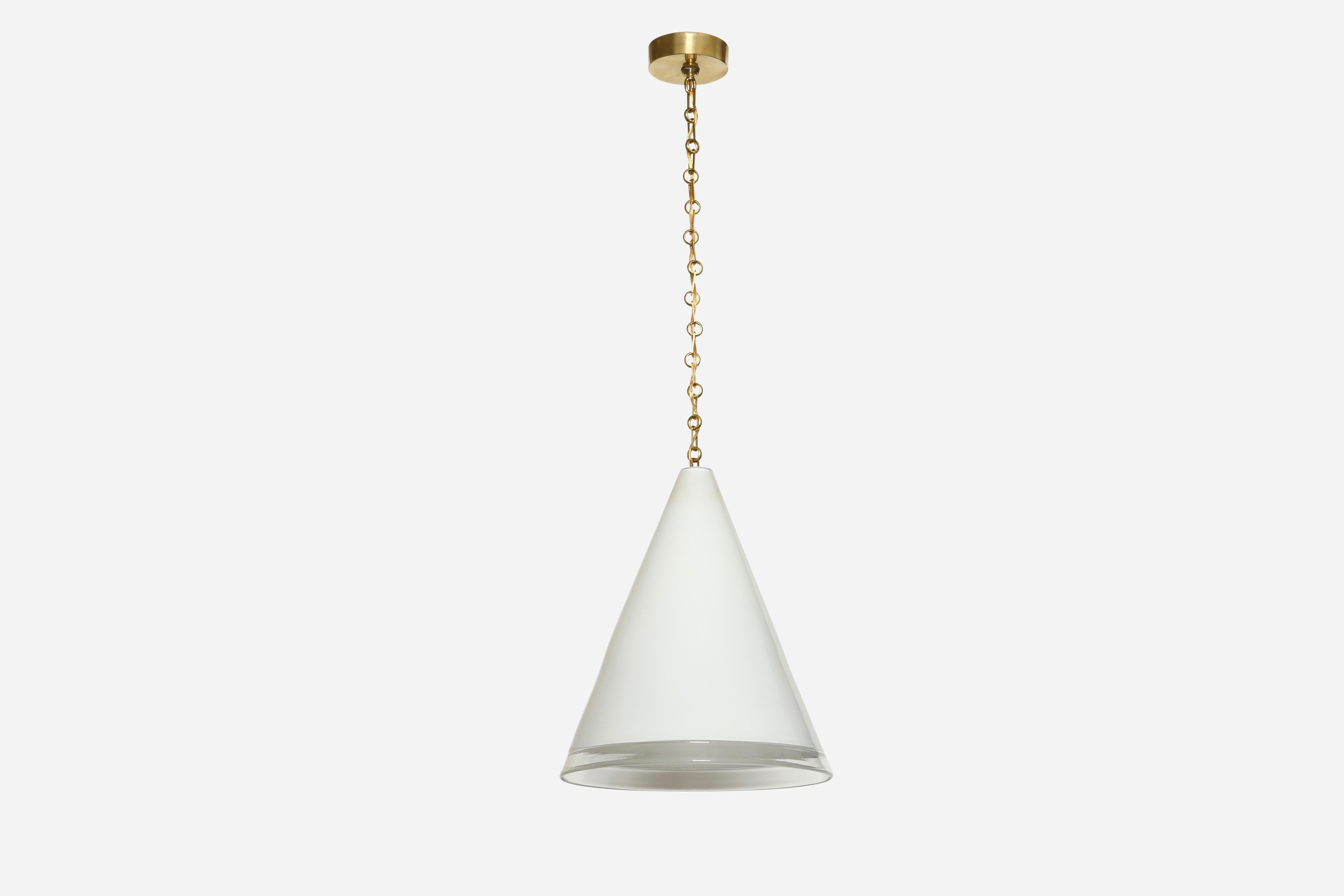 Mid-Century Modern Murano Glass Cone Ceiling Pendant