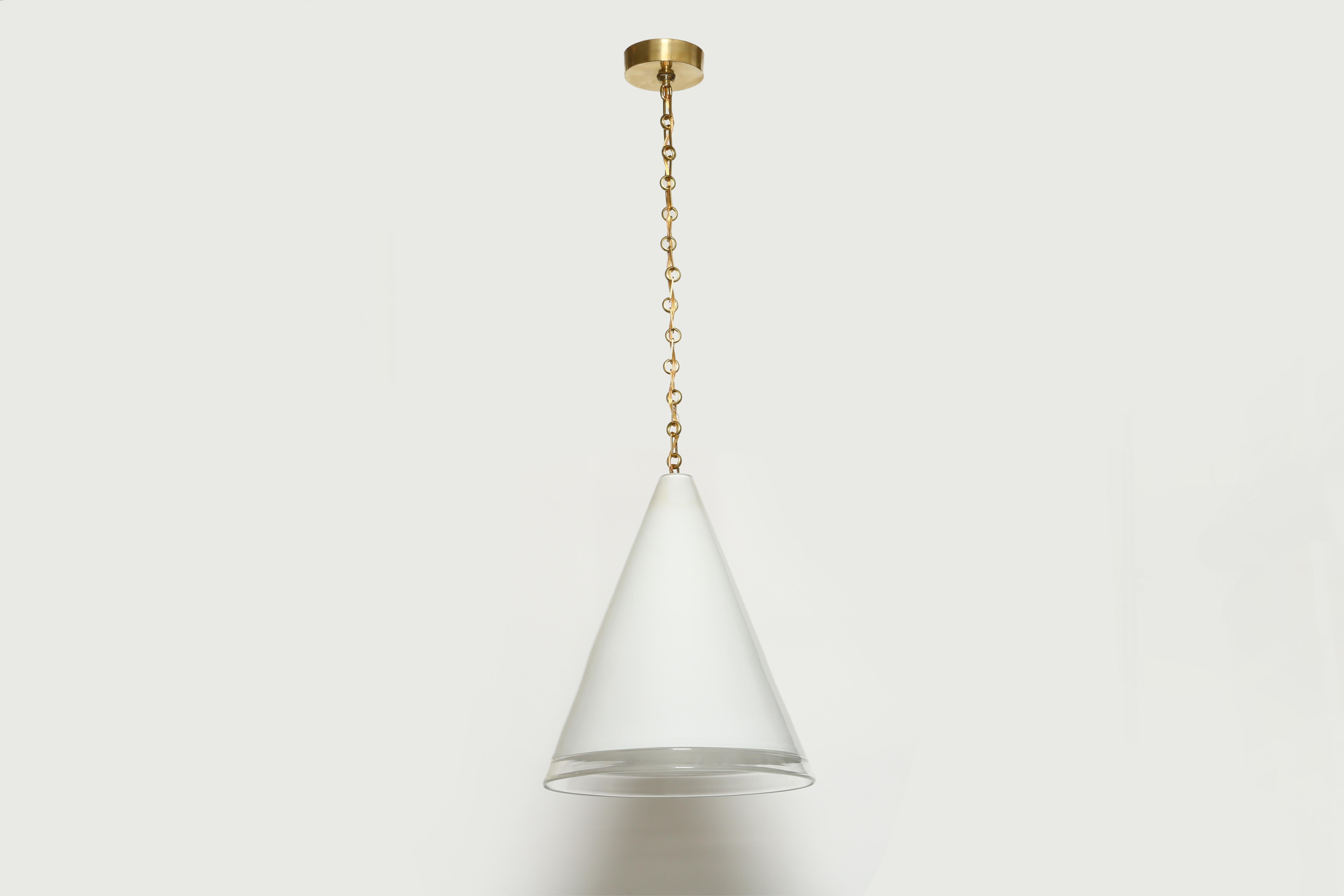 Murano Glass Cone Ceiling Pendant In Good Condition In Brooklyn, NY