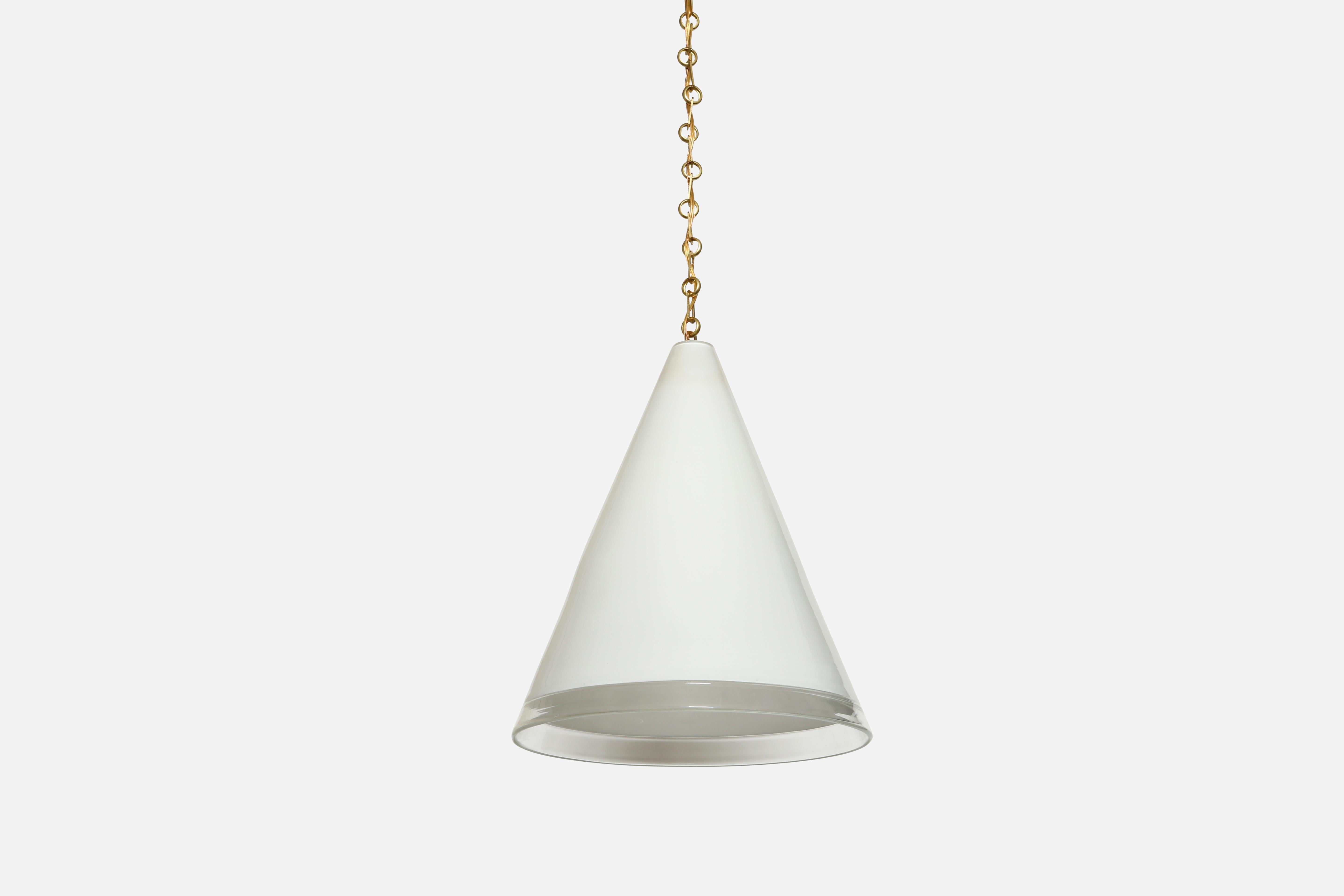 Mid-20th Century Murano Glass Cone Ceiling Pendant