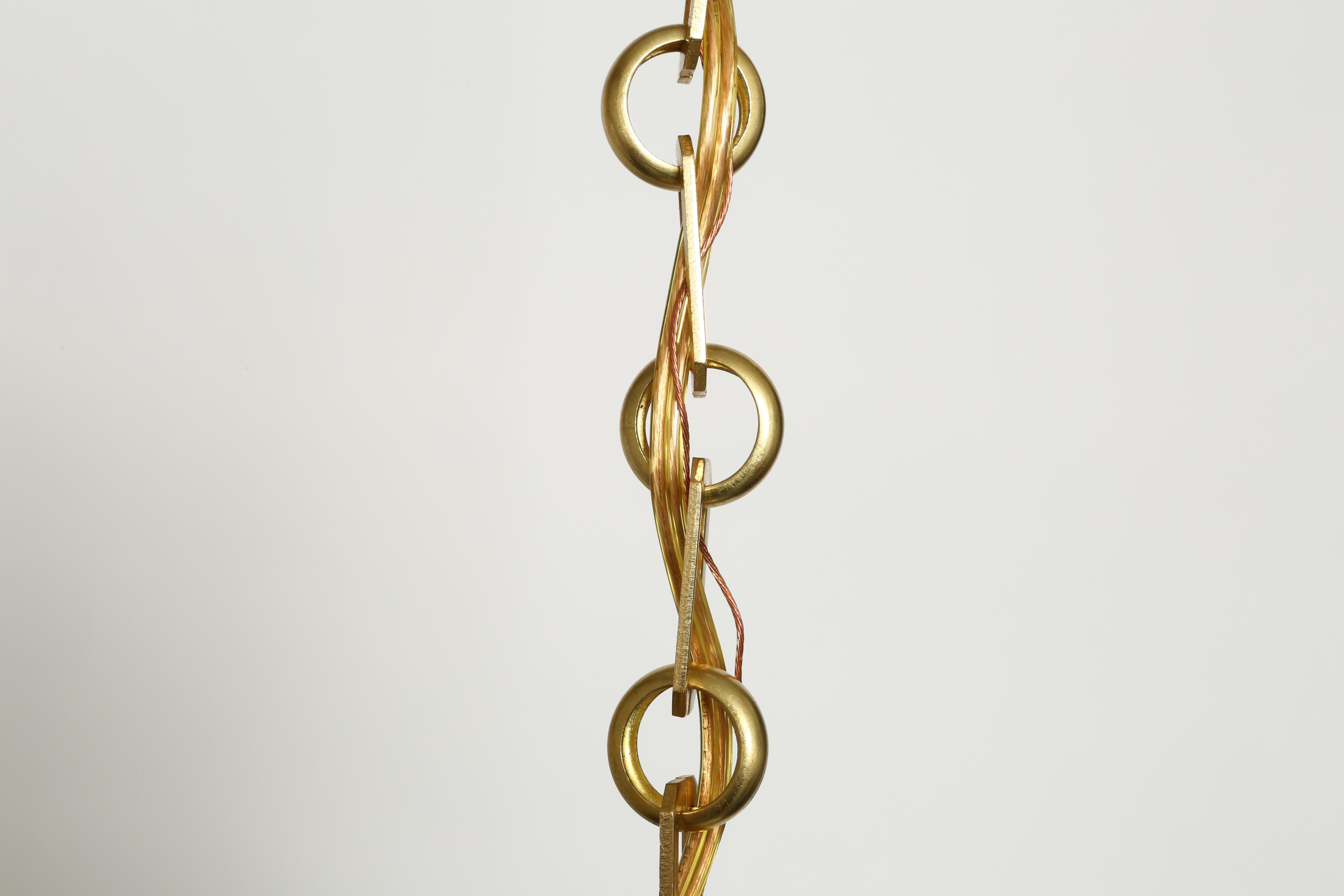Brass Murano Glass Cone Ceiling Pendant
