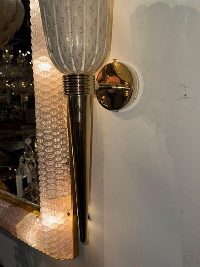 Contemporary Murano Glass Cone Form Sconces For Sale