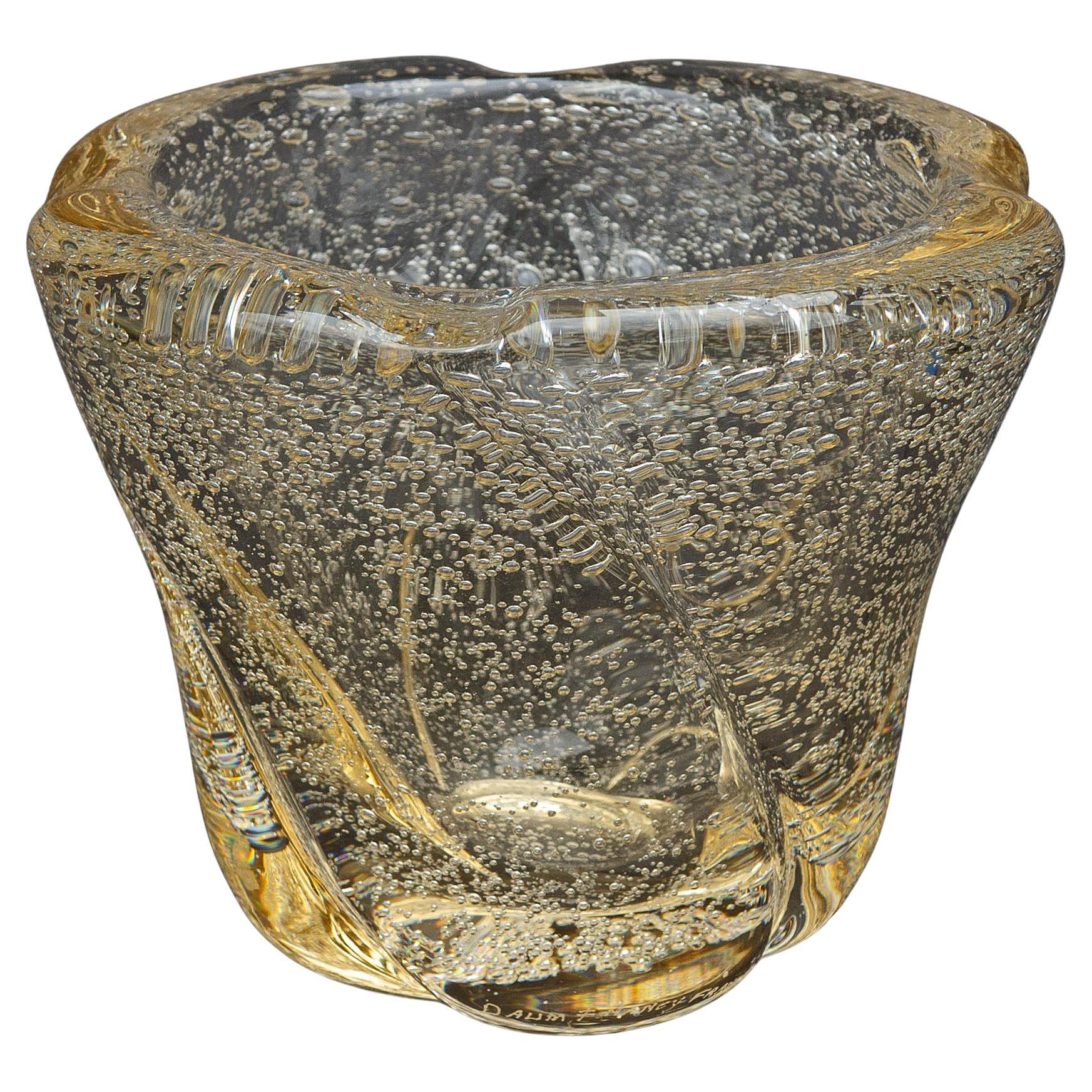 Murano Glass Controlled Bubble Vase Venetian Mid Century