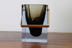 Murano Glass Cooler Bucket with Brass Handle