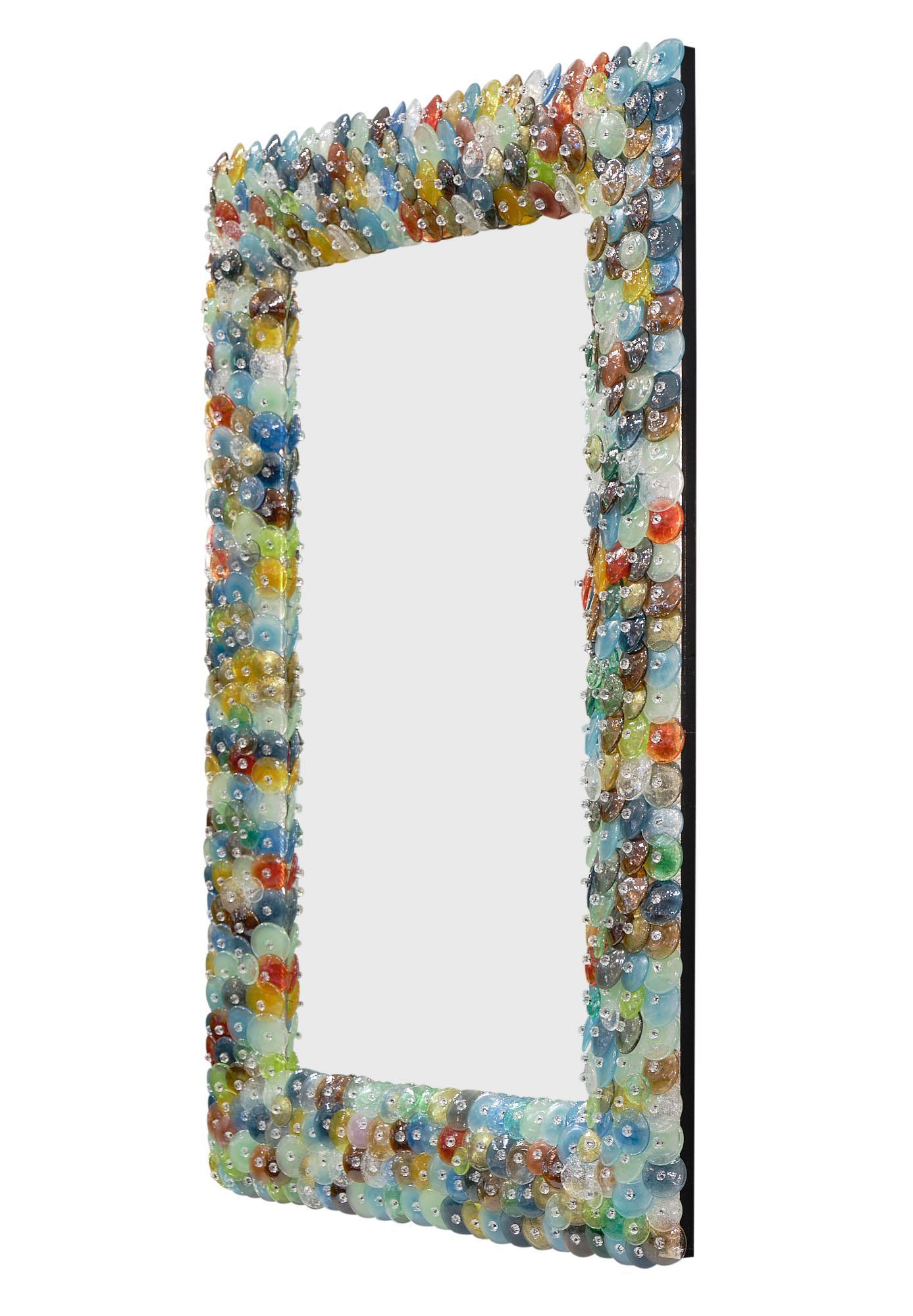 Mid-Century Modern Miroir Coriandoli en verre de Murano en vente