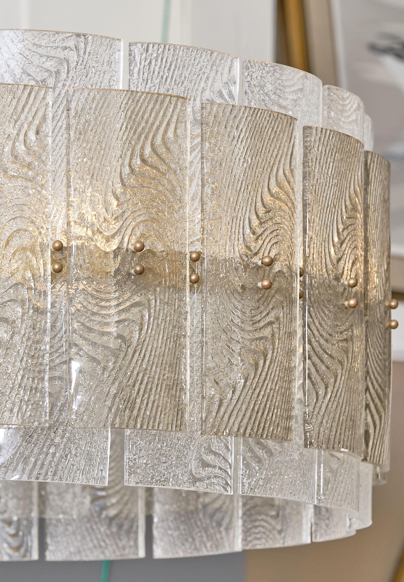 Mid-Century Modern Murano Glass “Corteccia” Chandelier