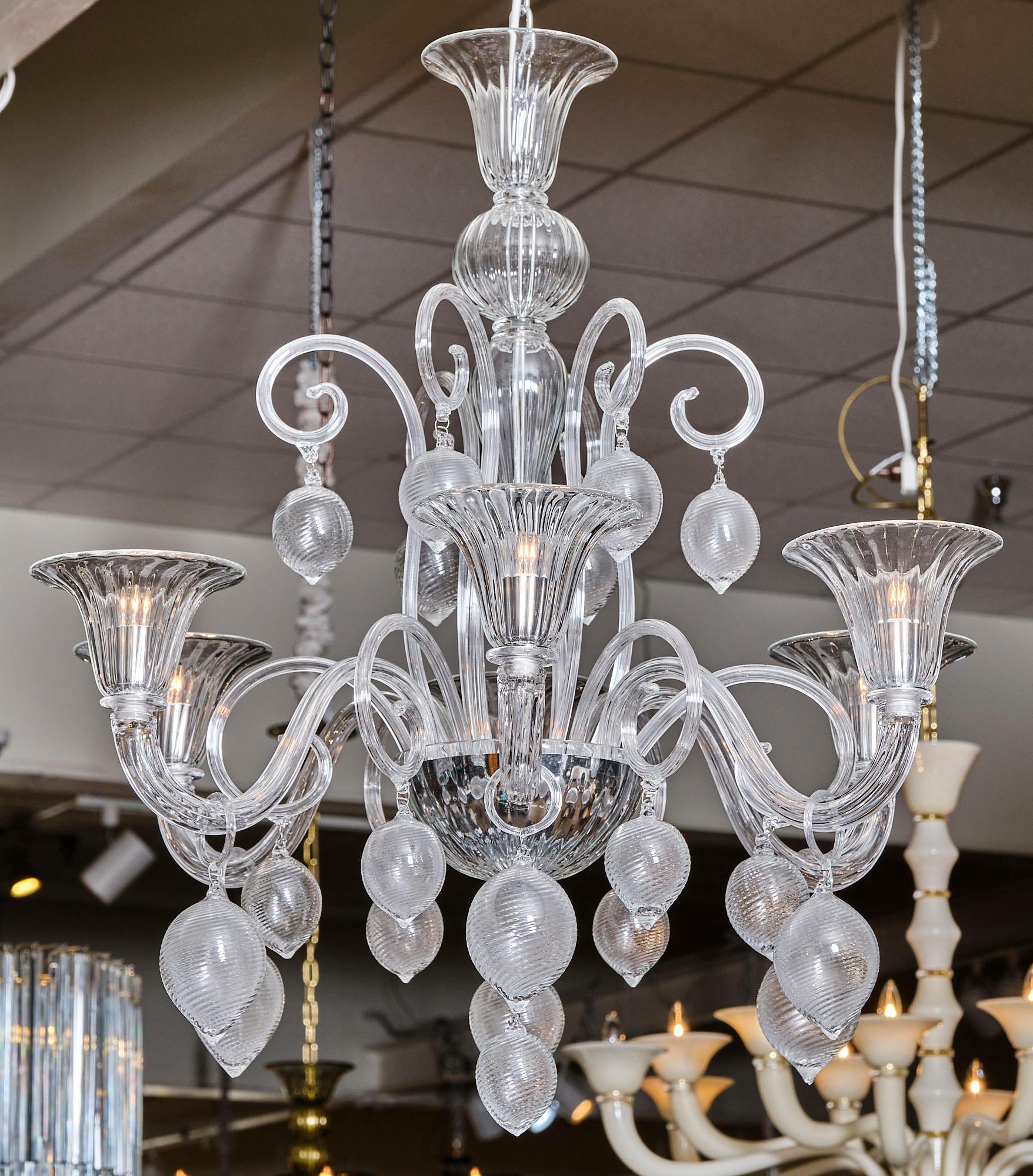 Murano Glass Cristallo Puro Chandelier For Sale 2