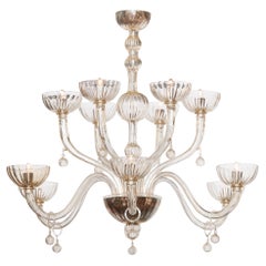 Murano Glass Cristalo Antico Chandelier